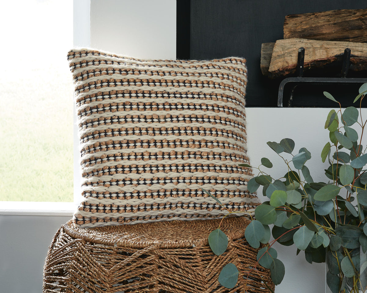 Dar Furniture - Ashley Furniture - Nealington Pillow (Set of 4) - Pillow (4/CS) / Brown/Black/White - A1000929