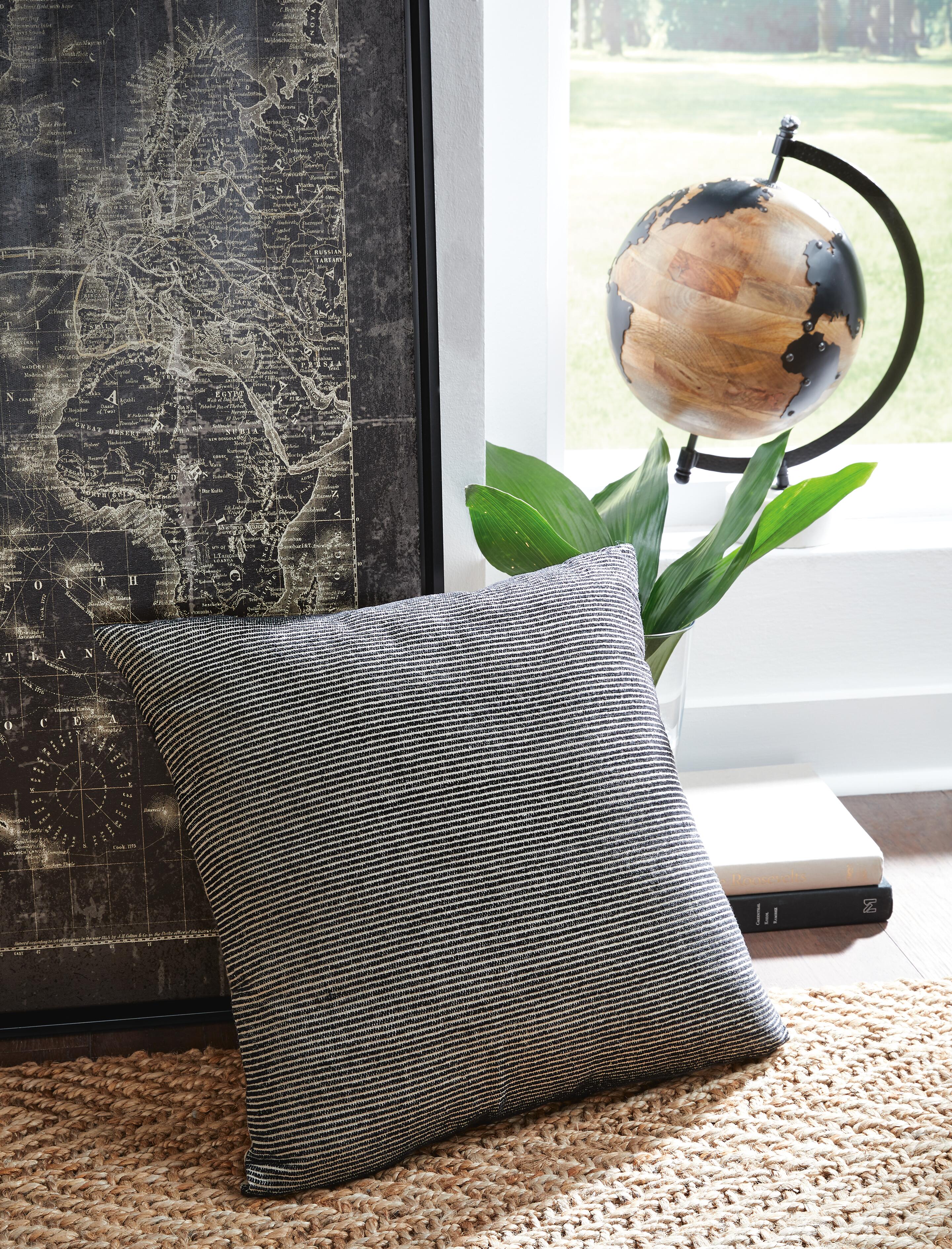 Dar Furniture - Ashley Furniture - Edelmont Pillow (Set of 4) - Pillow (4/CS) / Black/Linen - A1000962