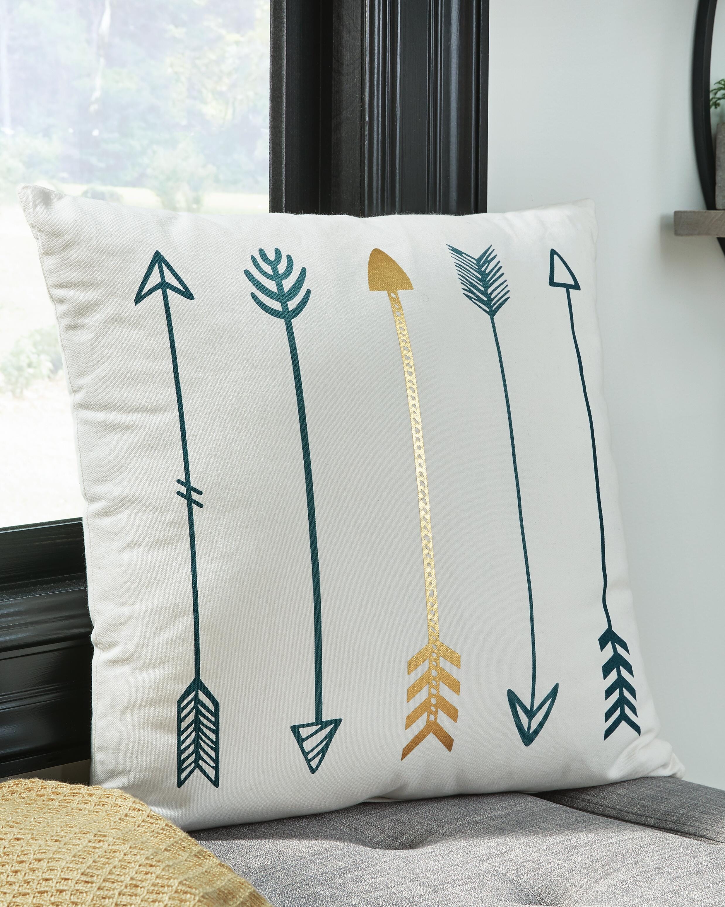 Dar Furniture - Ashley Furniture - Gyldan Pillow (Set of 4) - Pillow (4/CS) / White/Teal/Gold - A1000994