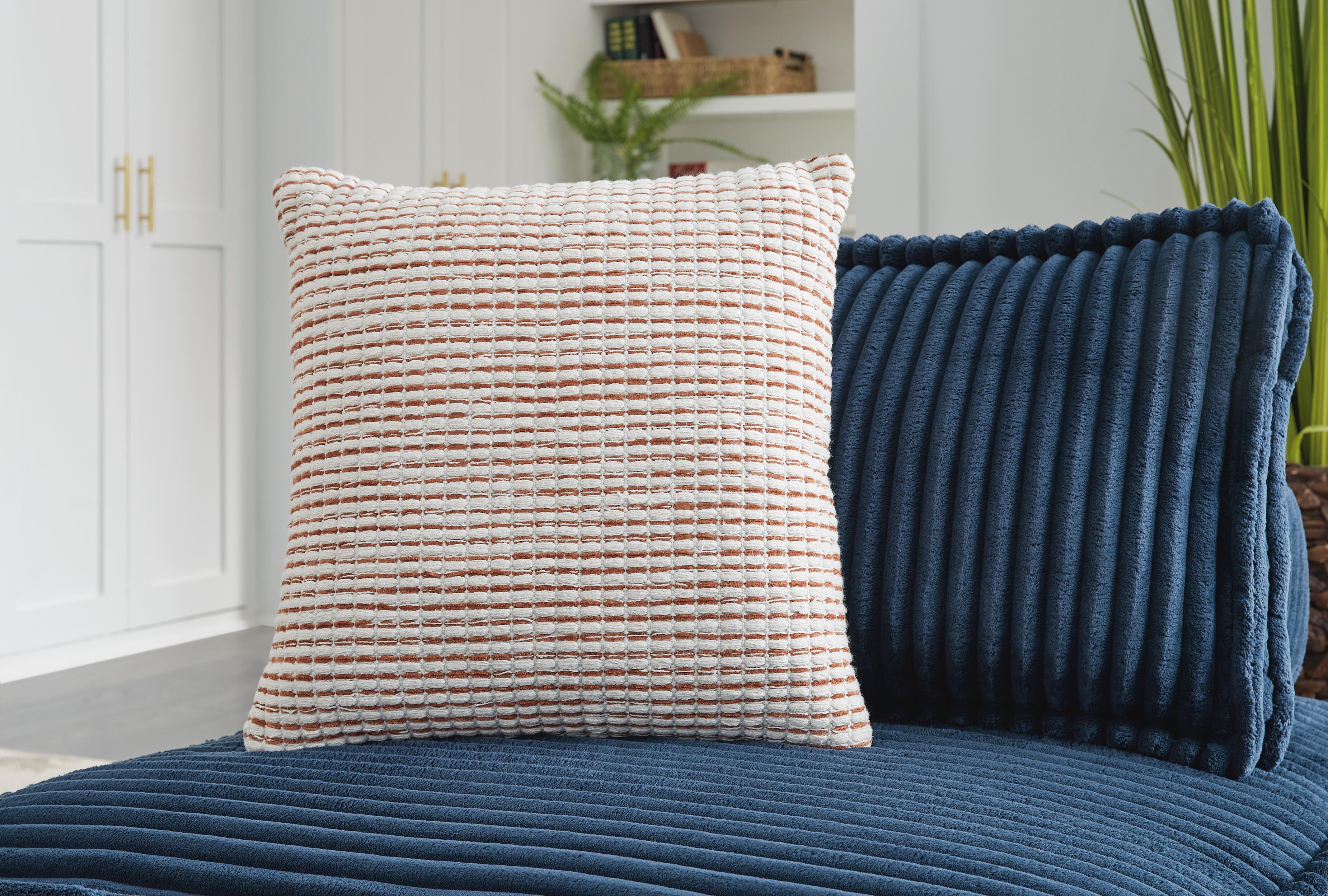 Dar Furniture - Ashley Furniture - Nashlin Pillow (Set of 4) - Pillow (4/CS) / White/Rust - A1001038