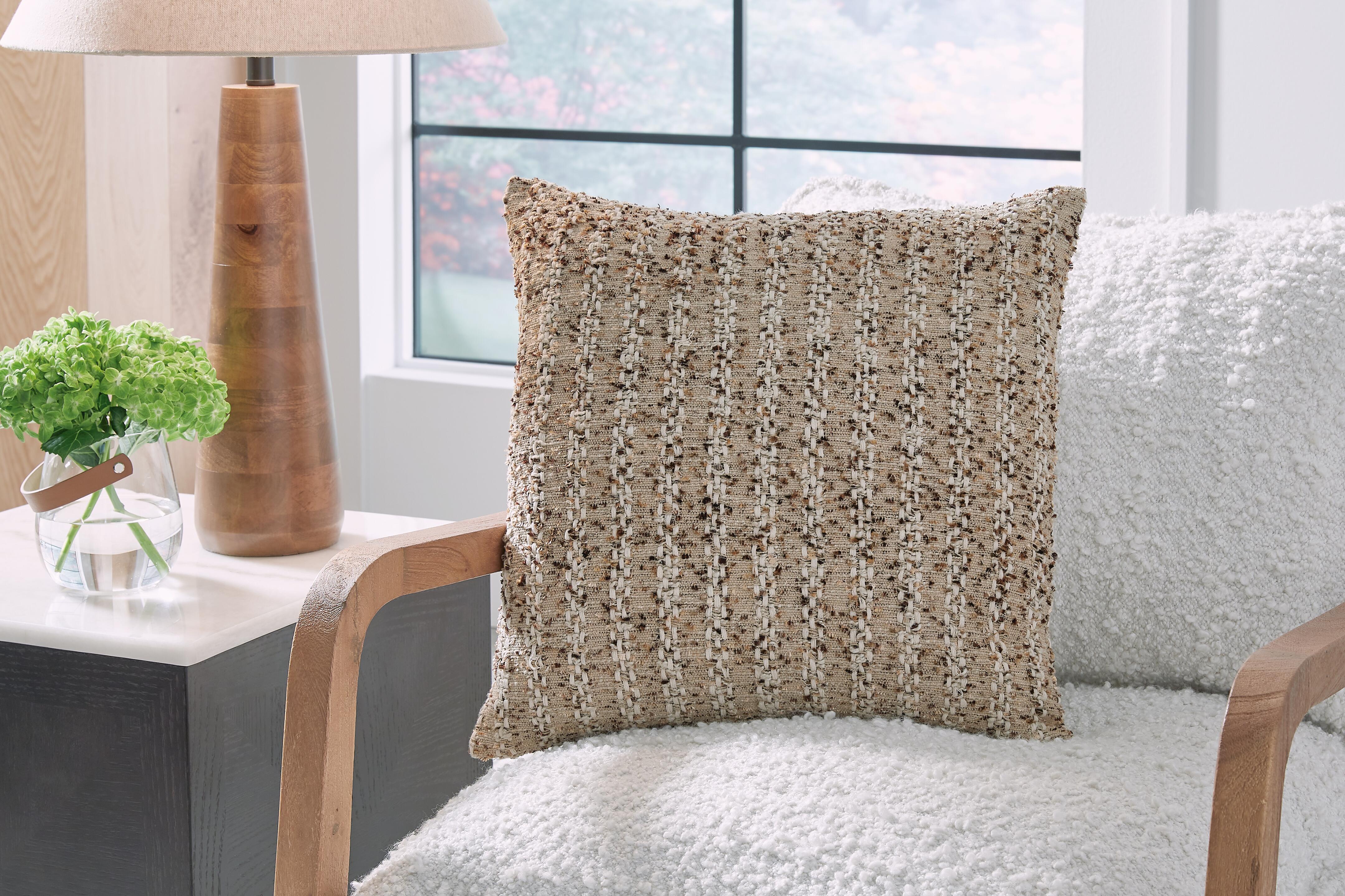 Dar Furniture - Ashley Furniture - Vorlane Pillow (Set of 4) - Pillow (4/CS) / Tan/Brown/White - A1001046