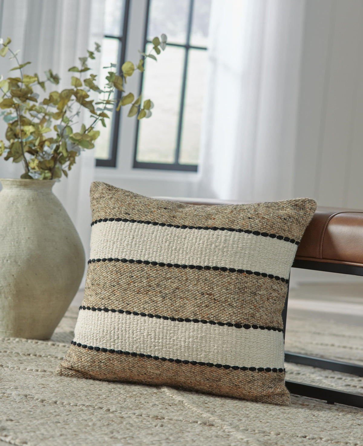 Dar Furniture - Ashley Furniture - Rueford Pillow (Set of 4) - Pillow (4/CS) / Brown/Black/Natural - A1001063