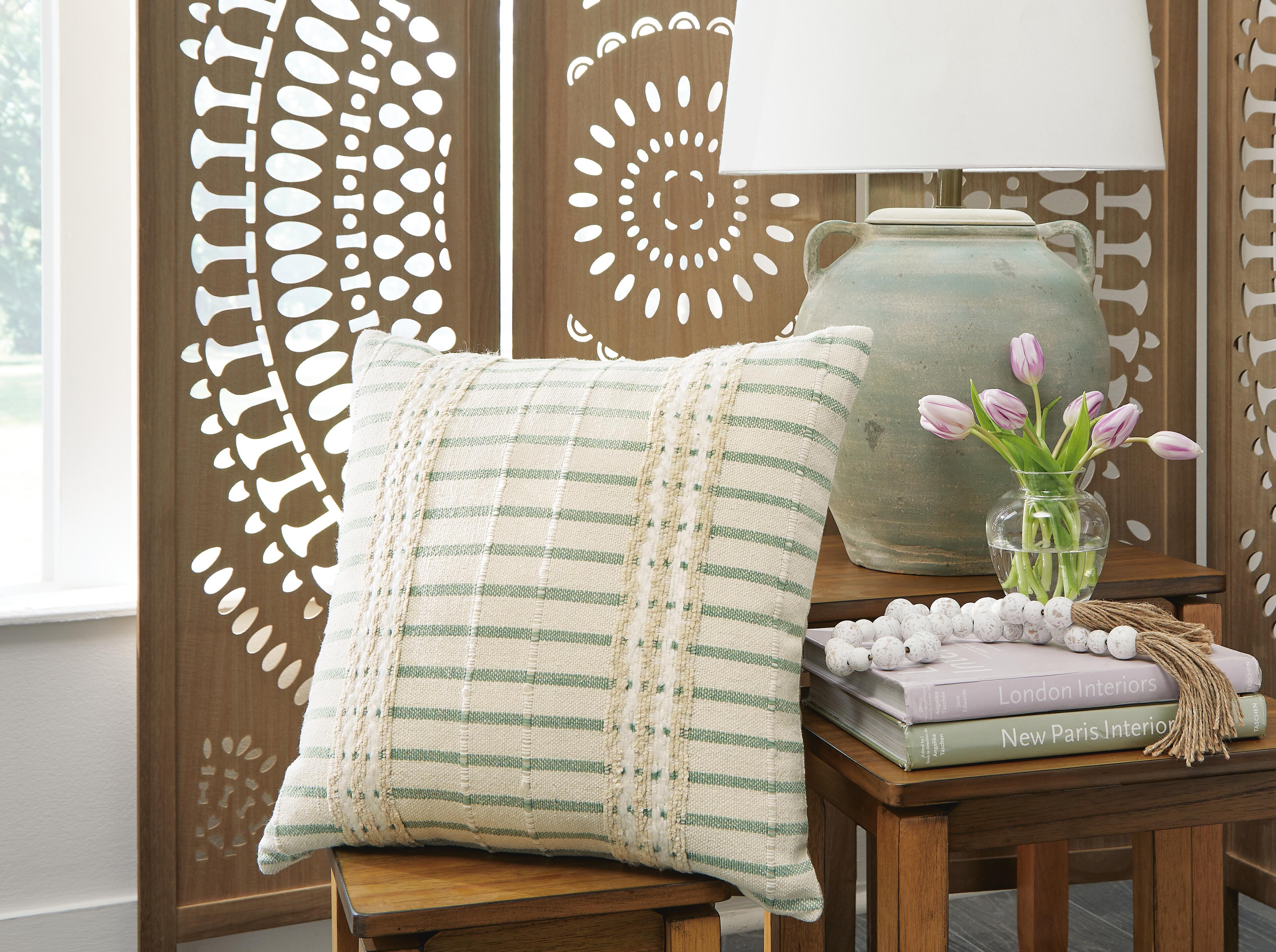 Dar Furniture - Ashley Furniture - Rowton Pillow (Set of 4) - Pillow (4/CS) / White/Green - A1001072