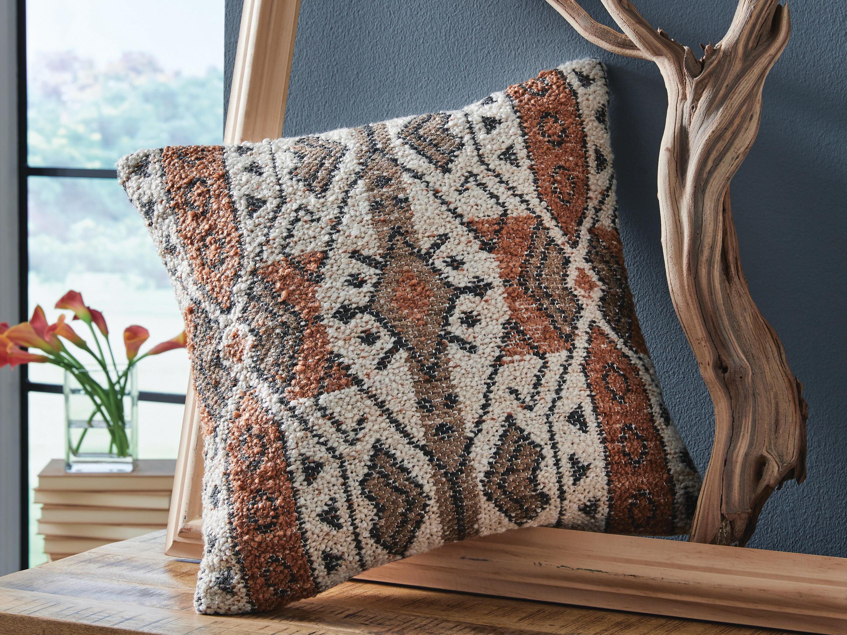 Dar Furniture - Ashley Furniture - Kierenworth Pillow (Set of 4) - Pillow (4/CS) / Sienna/Ivory/Black - A1001110