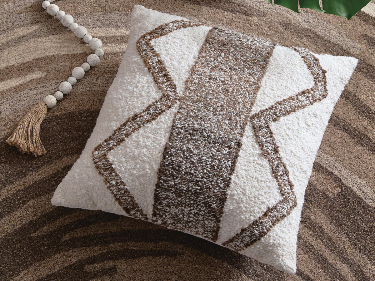 Dar Furniture - Ashley Furniture - Brettwood Pillow (Set of 4) - Pillow (4/CS) / Ivory/Brown - A1001125