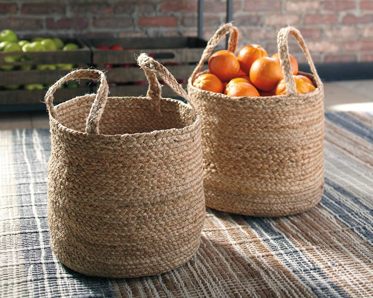 Dar Furniture - Ashley Furniture - Brayton Basket (Set of 2) - Basket Set (Set of 2) / Natural - A2000094