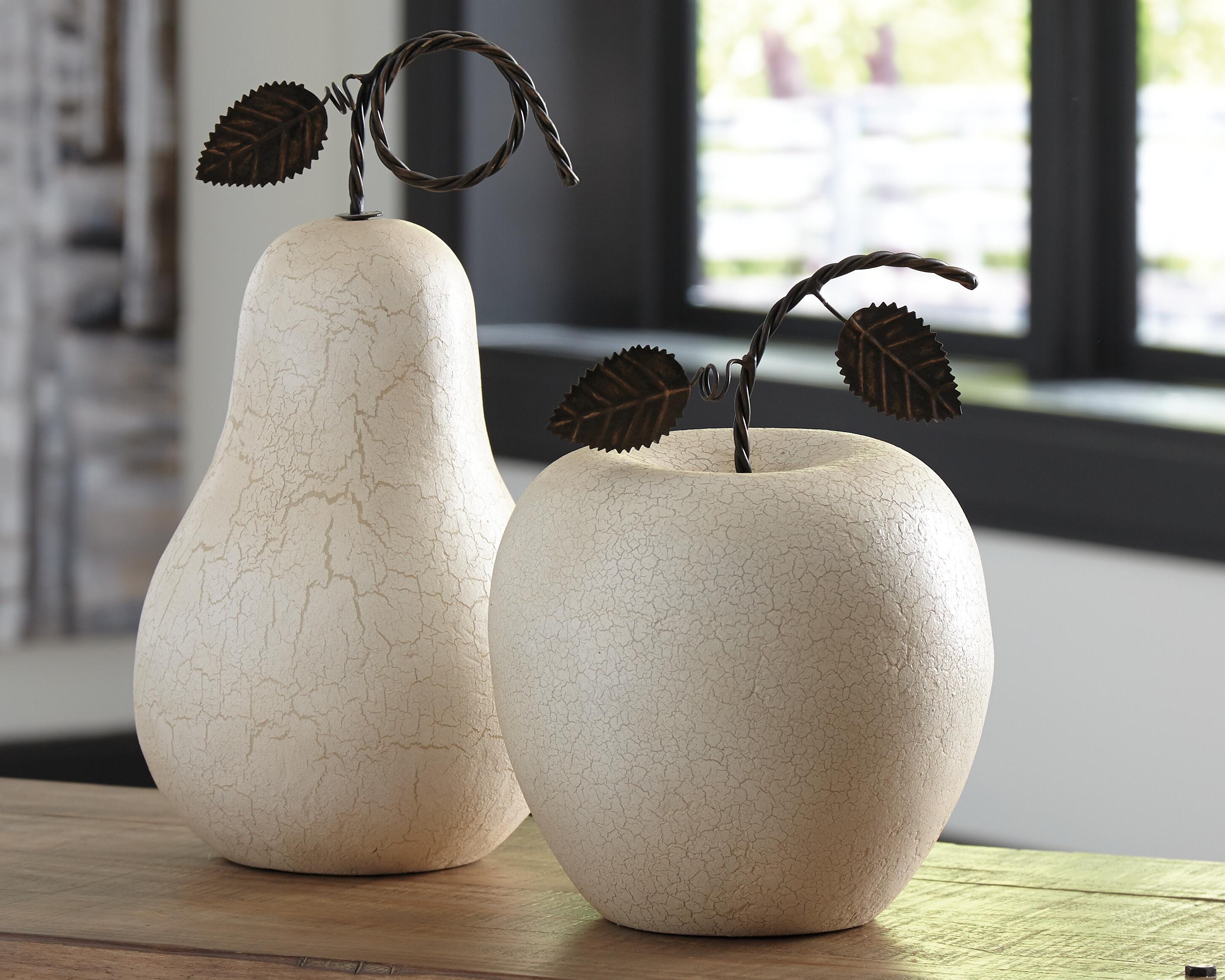 Dar Furniture - Ashley Furniture - Bidelia Sculpture (Set of 2) - Sculpture Set (Set of 2) / Antique White - A2000381
