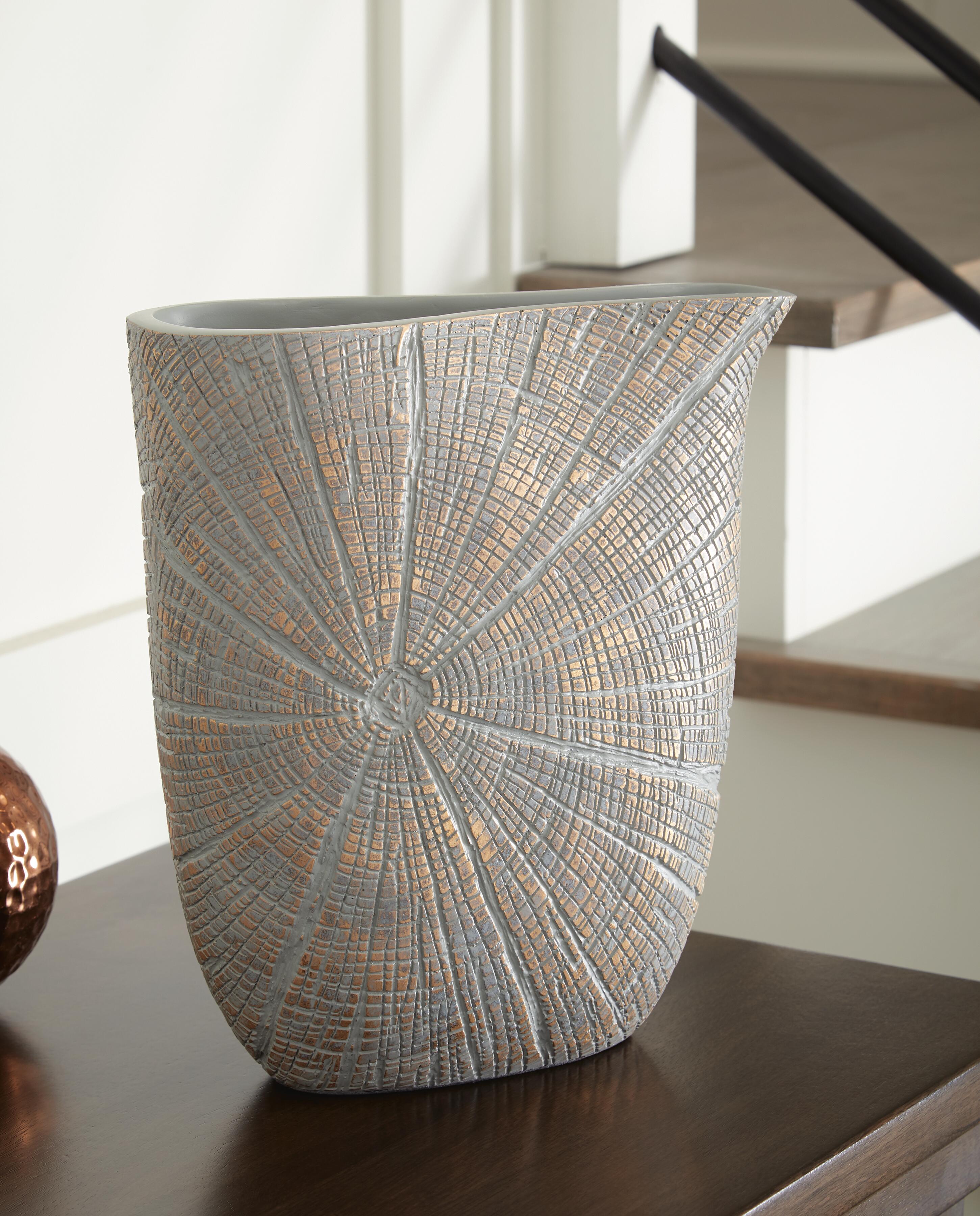 Dar Furniture - Ashley Furniture - Ardenley Vase (Set of 2) - Vase (2/CS) / Antique Gold Finish - A2000607