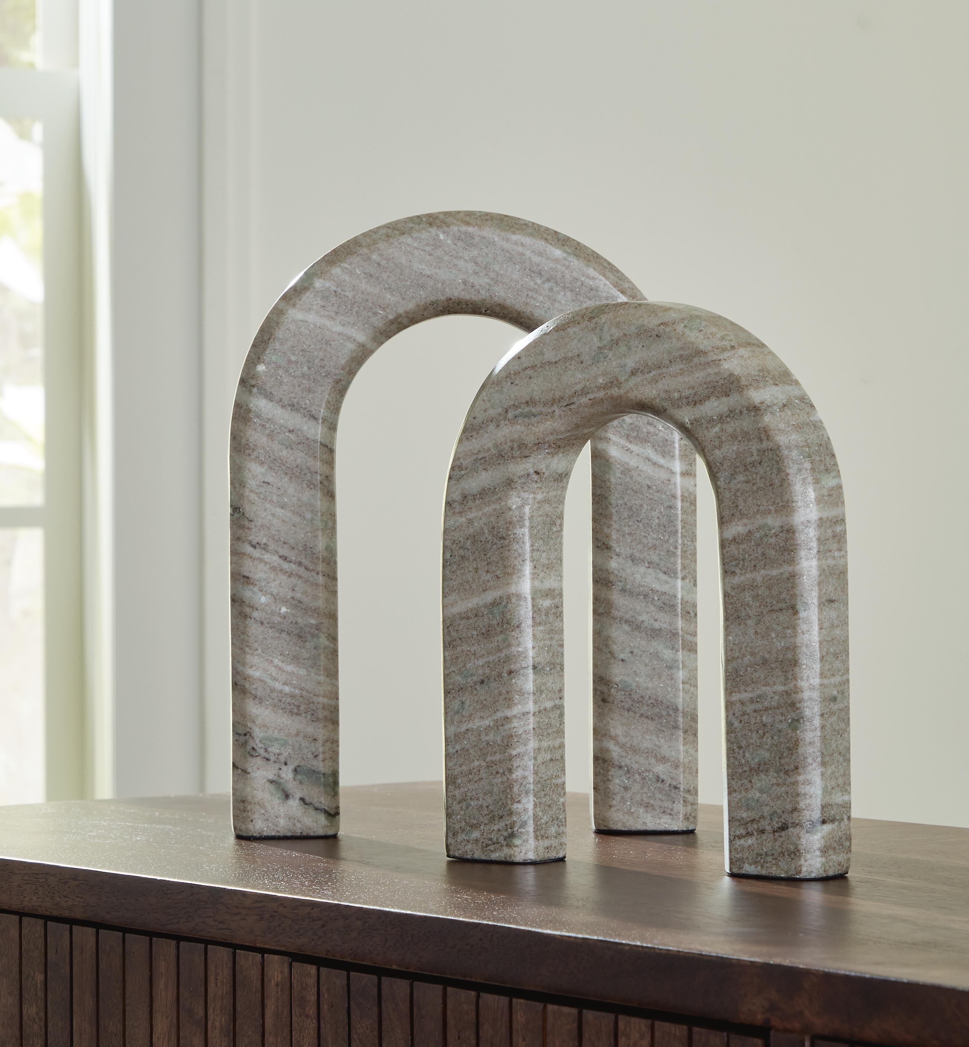 Dar Furniture - Ashley Furniture - Keithton Sculpture Set (Set of 2) - Sculpture Set (Set of 2) / Taupe - A2000618