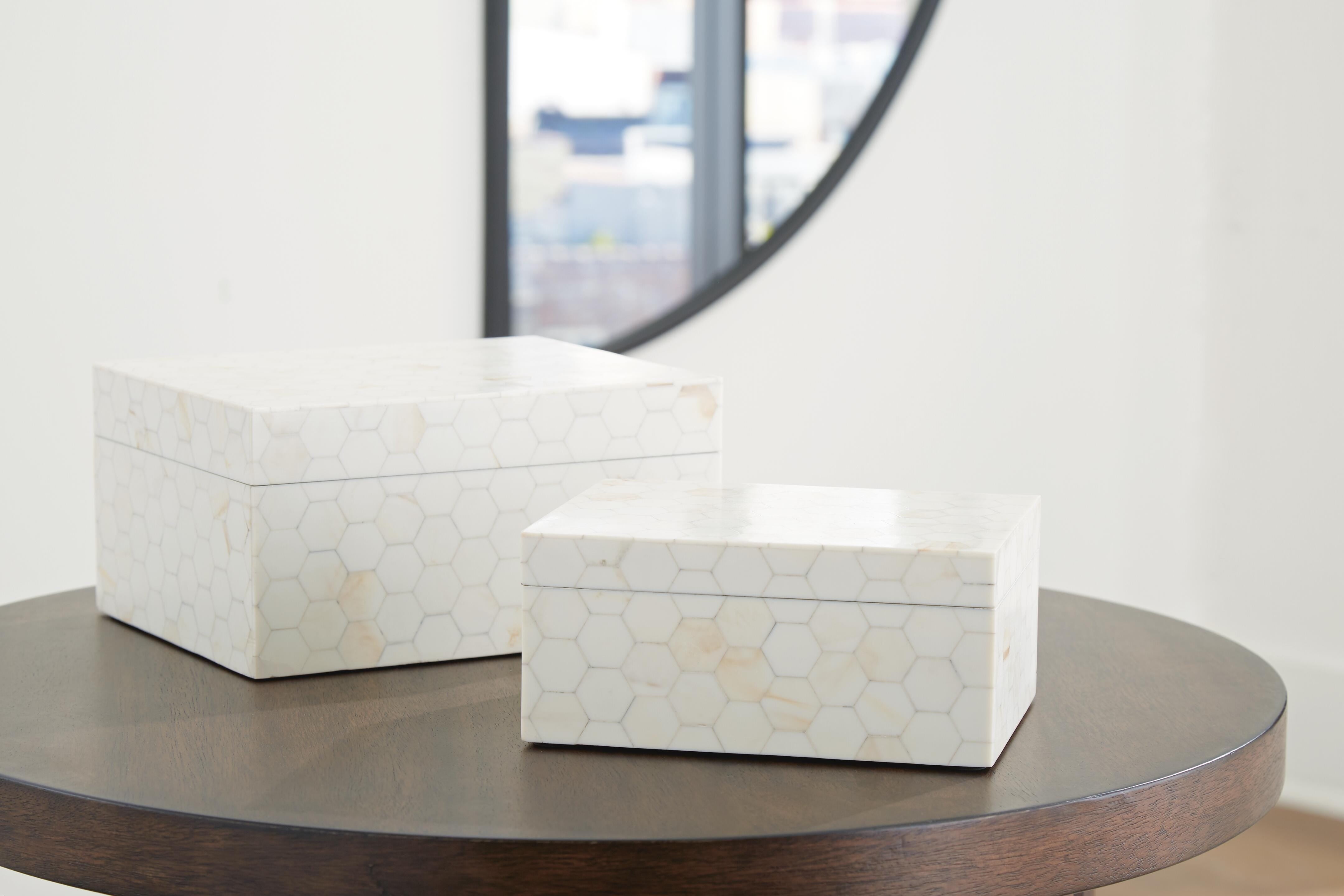 Dar Furniture - Ashley Furniture - Aldenburg Box (Set of 2) - Box Set (Set of 2) / Cream - A2000690