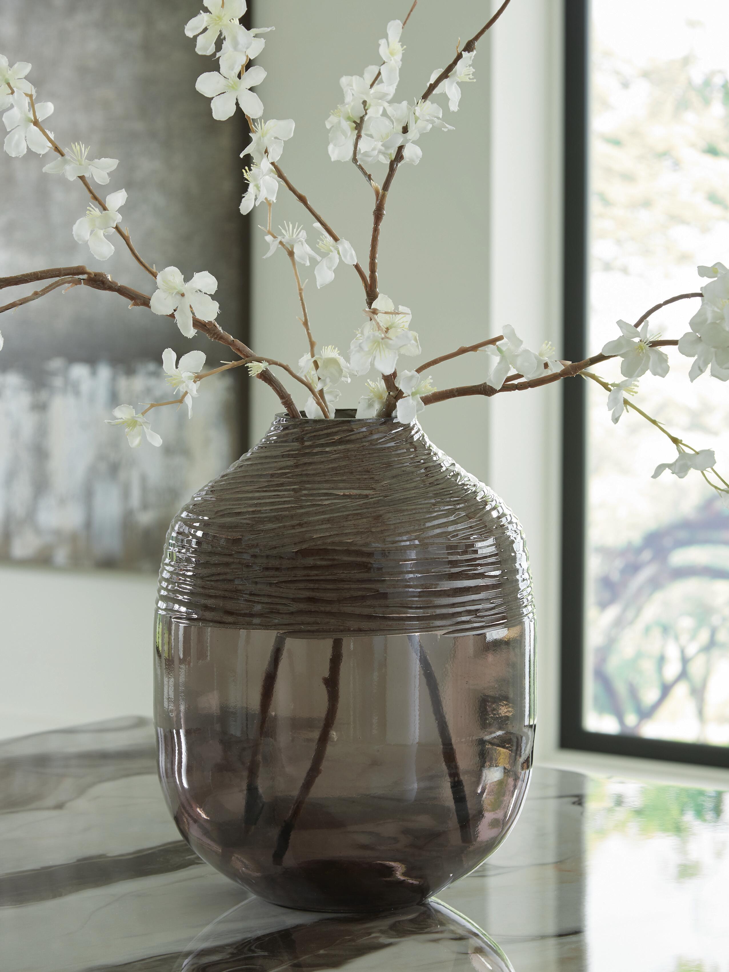 Dar Furniture - Ashley Furniture - Harpwick Vase - Vase / Iridescent Gray - A2000727