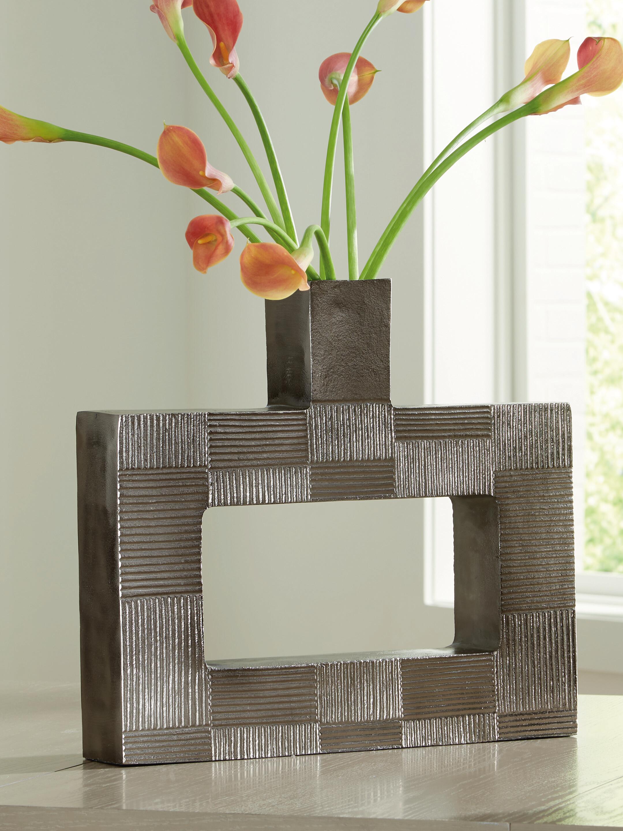 Dar Furniture - Ashley Furniture - Wrengrove Vase - Vase / Antique Nickel Finish - A2000753