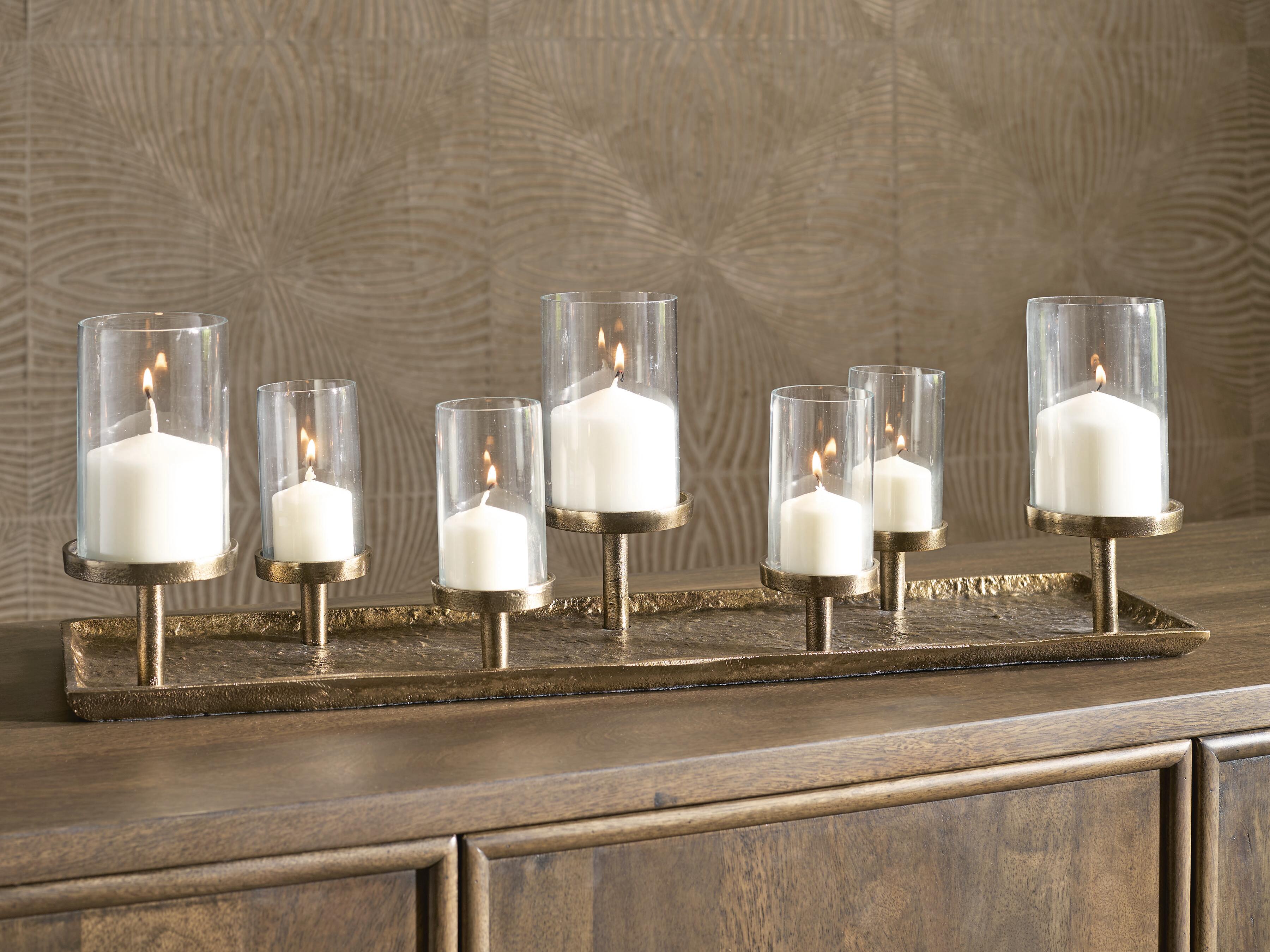 Dar Furniture - Ashley Furniture - Wallmond Candle Holder - Candle Holder / Antique Brass Finish - A2000820