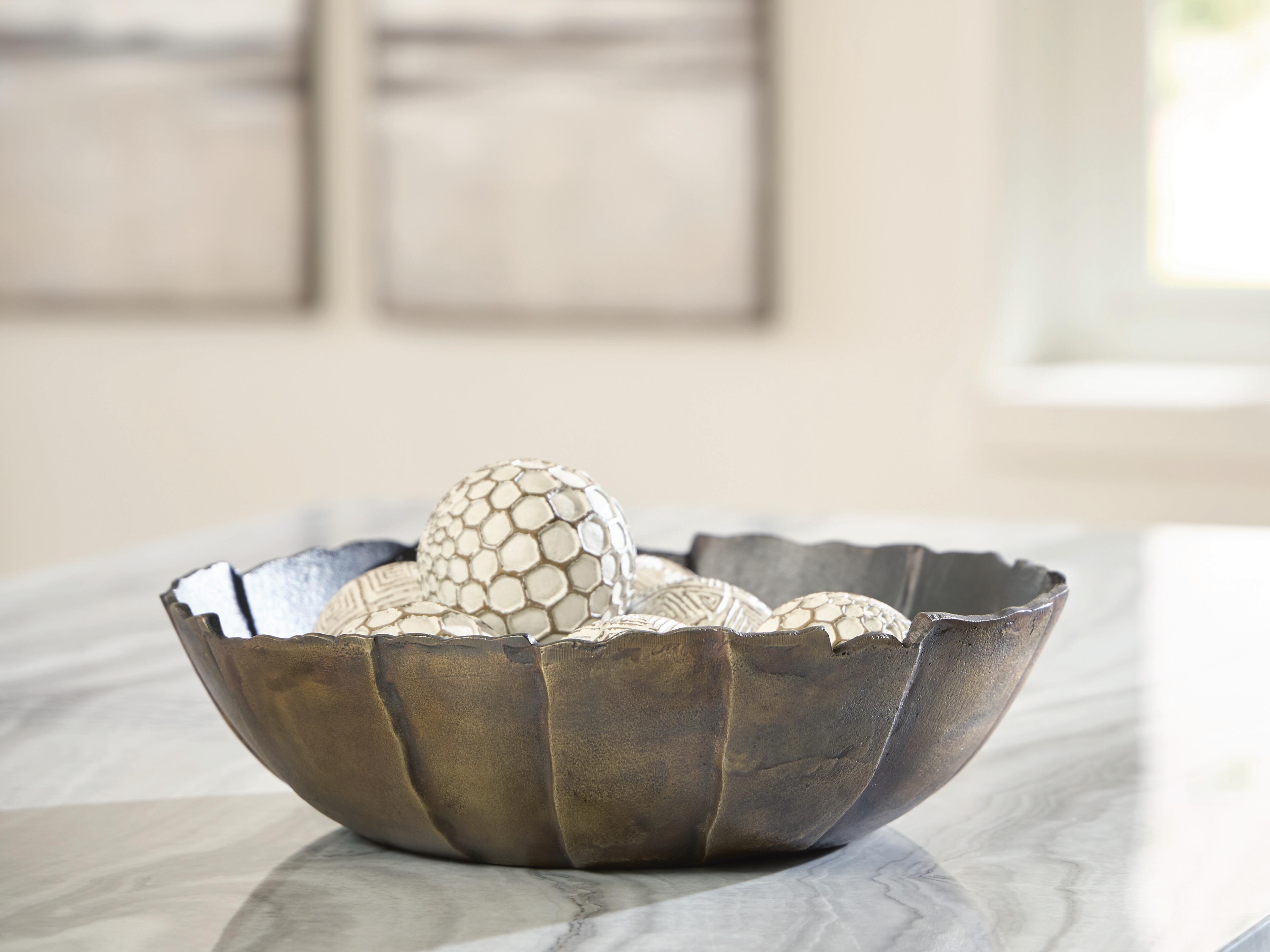 Dar Furniture - Ashley Furniture - Aidman Bowl - Bowl / Black/Antique Gold Finish - A2000895