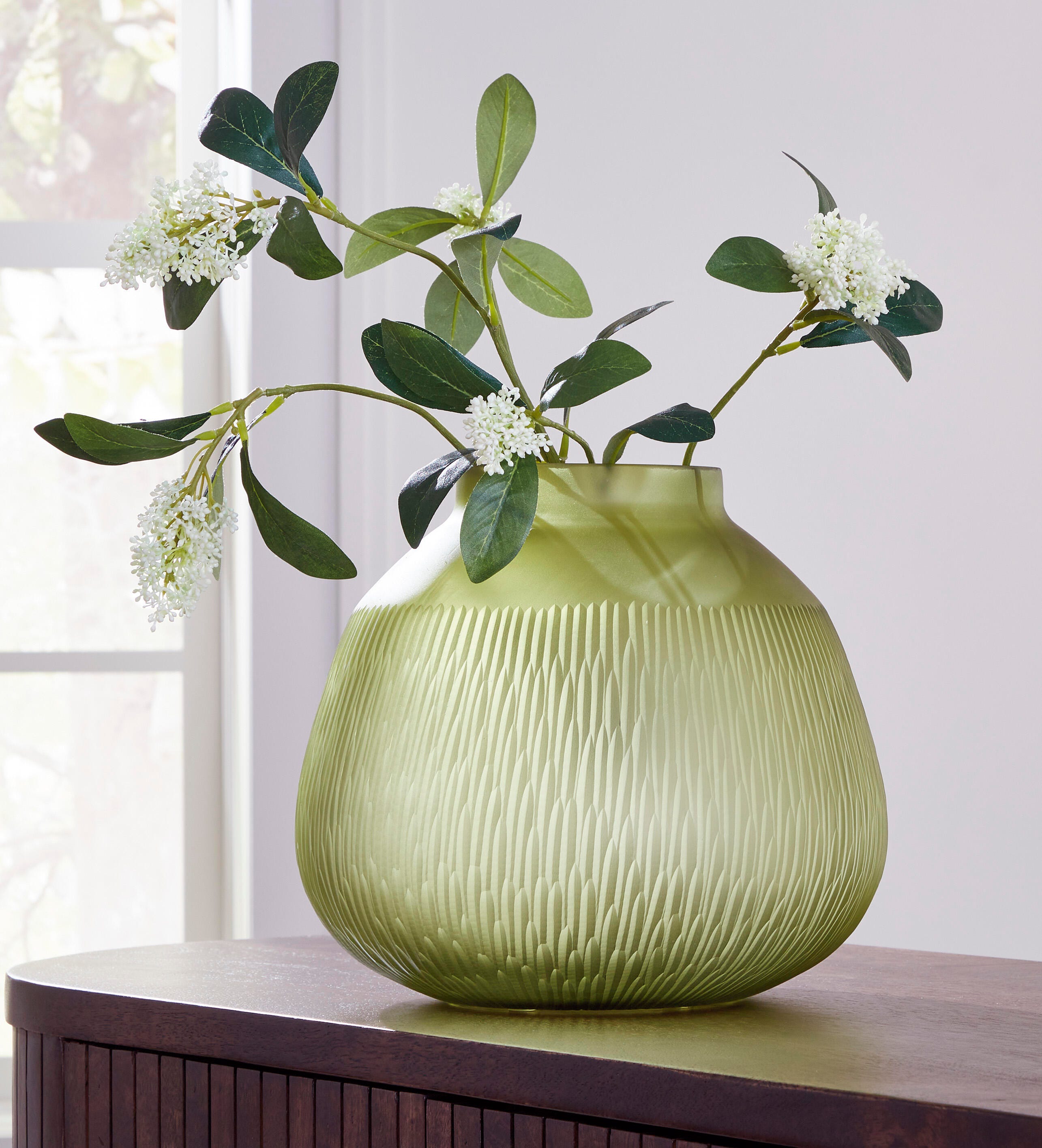 Dar Furniture - Ashley Furniture - Scottyard Vase - Vase / Olive Green - A2900007