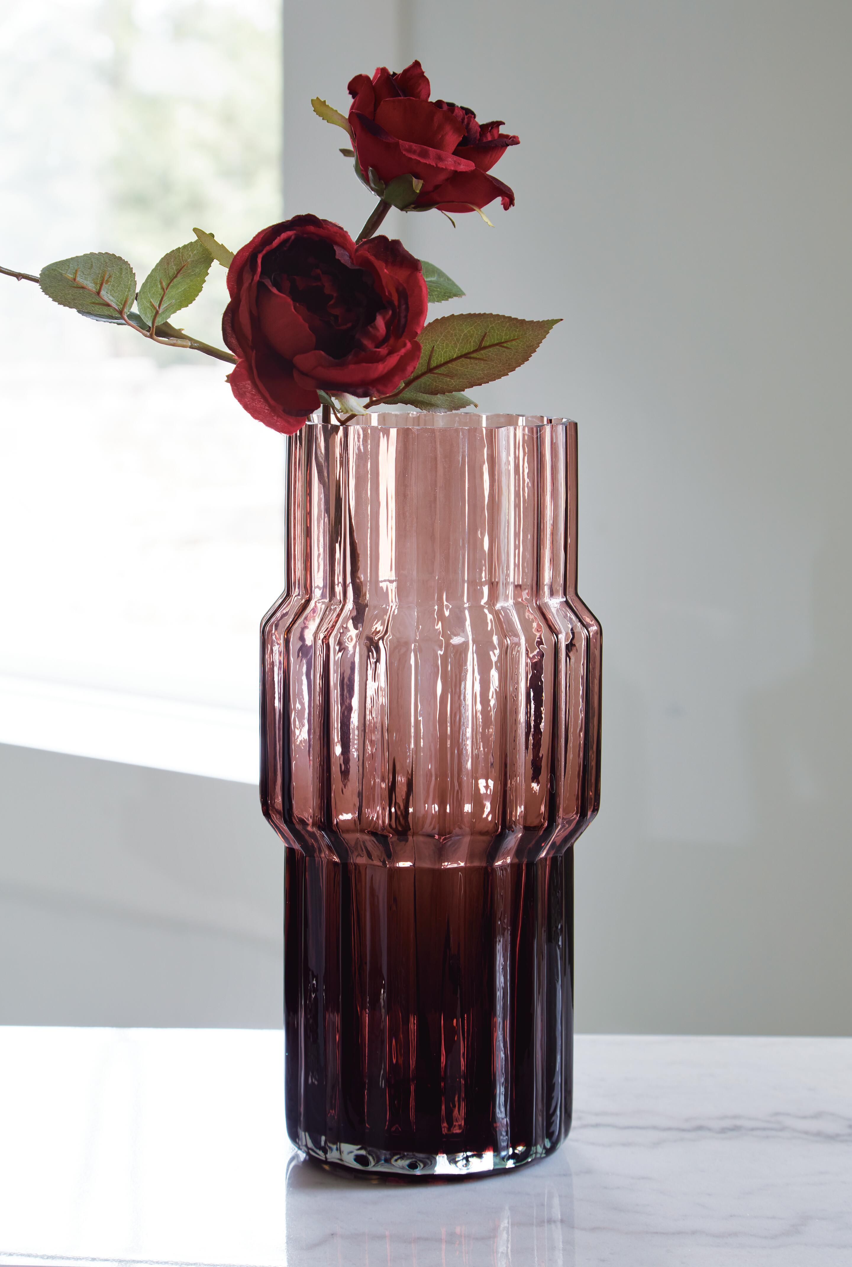 Dar Furniture - Ashley Furniture - Dorlow Vase (Set of 2) - Vase (2/CS) / Mauve - A2900025