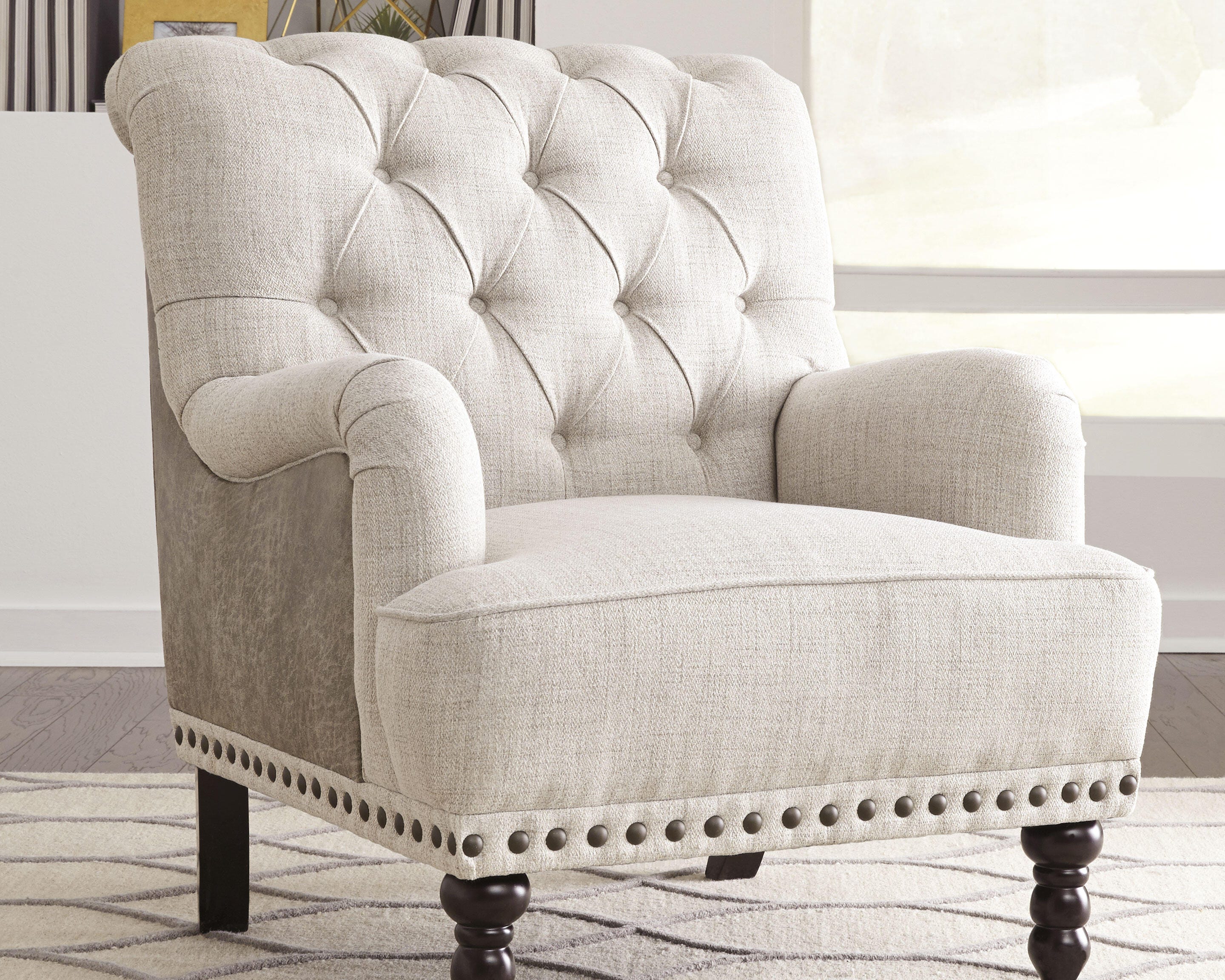 Dar Furniture - Ashley Furniture - Tartonelle Accent Chair - Accent Chair / Ivory/Taupe - A3000053