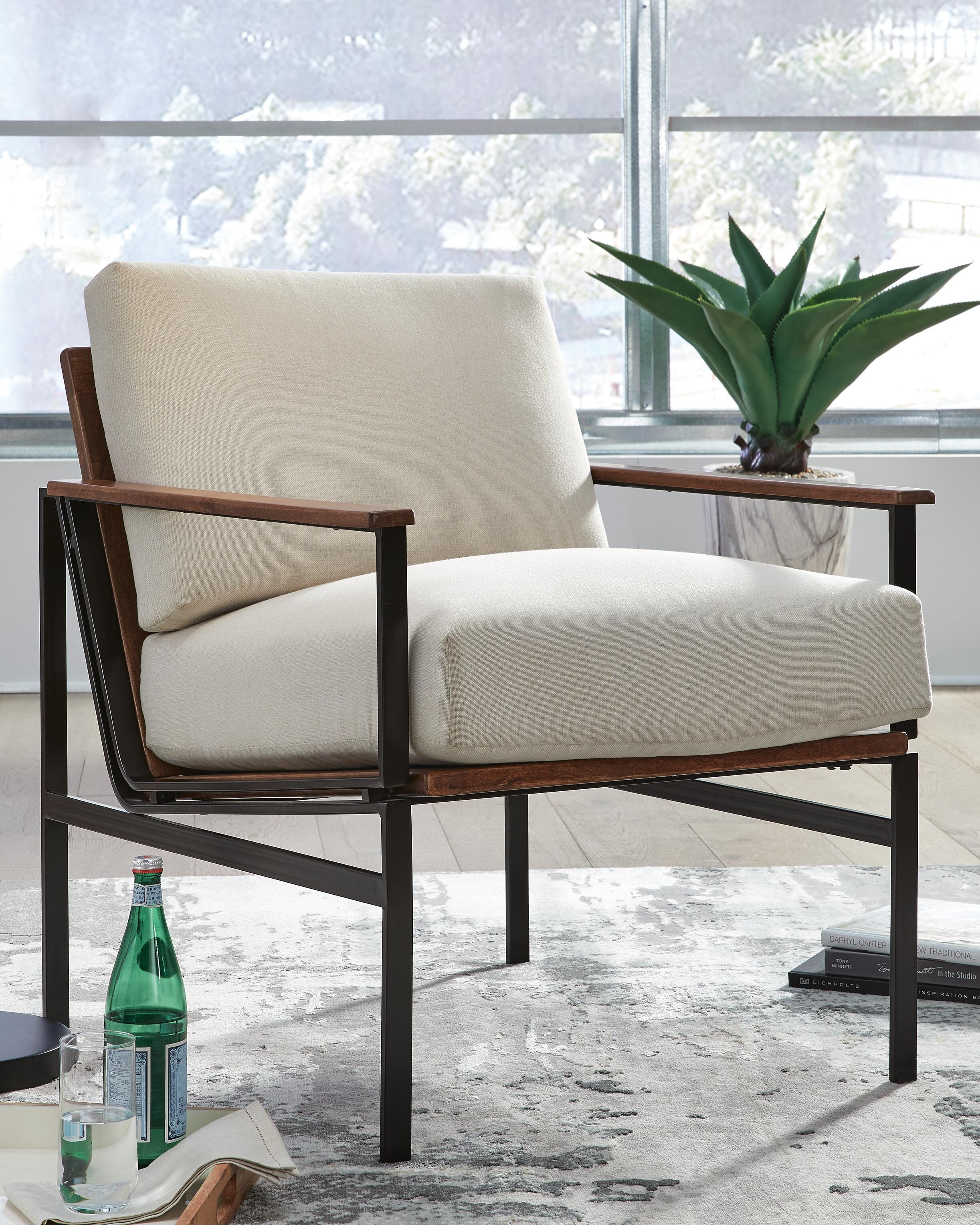 Dar Furniture - Ashley Furniture - Tilden Accent Chair - Accent Chair / Ivory/Brown - A3000271