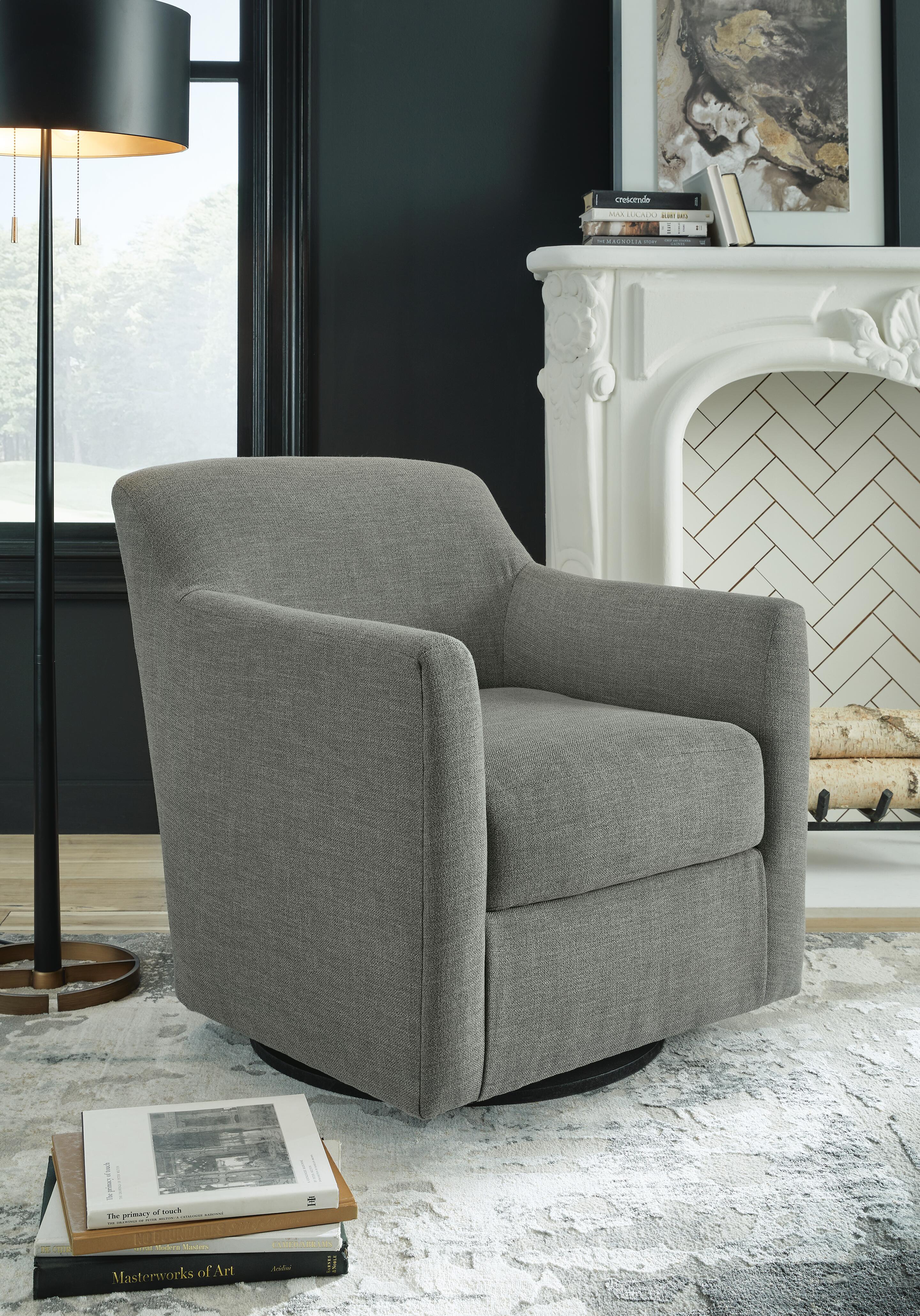 Dar Furniture - Ashley Furniture - Bradney Swivel Accent Chair - Swivel Accent Chair / Smoke - A3000326
