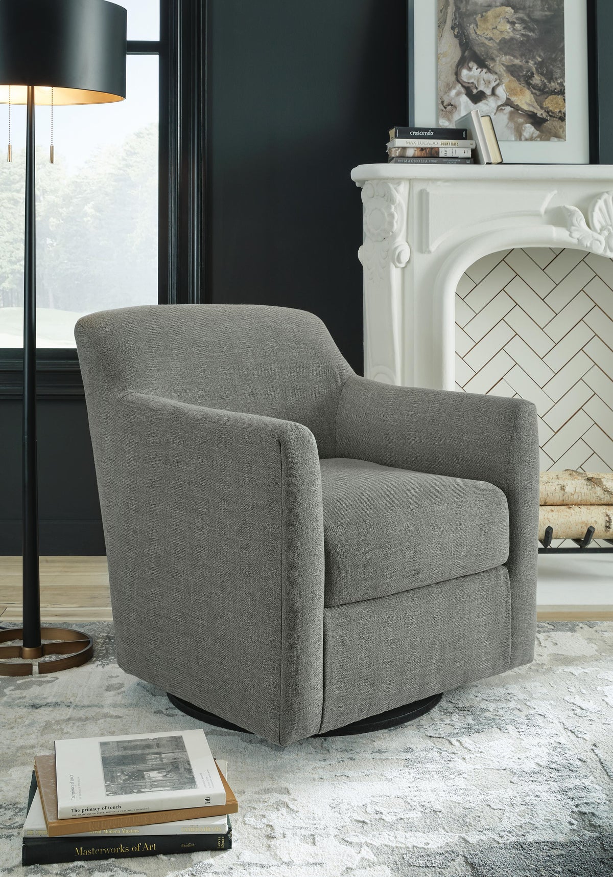 Dar Furniture - Ashley Furniture - Bradney Swivel Accent Chair - Swivel Accent Chair / Smoke - A3000326