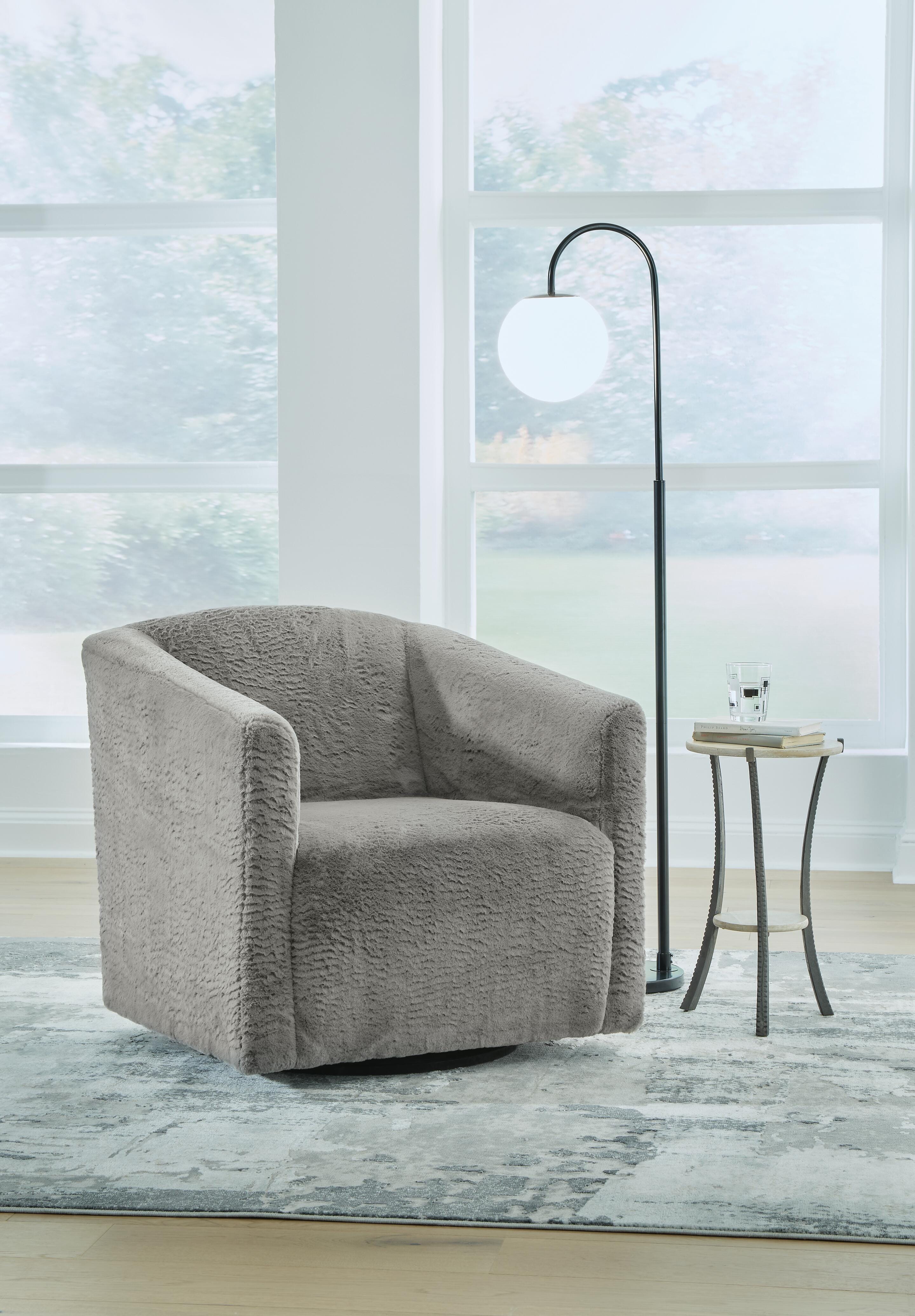 Dar Furniture - Ashley Furniture - Bramner Accent Chair - Swivel Accent Chair / Charcoal - A3000330
