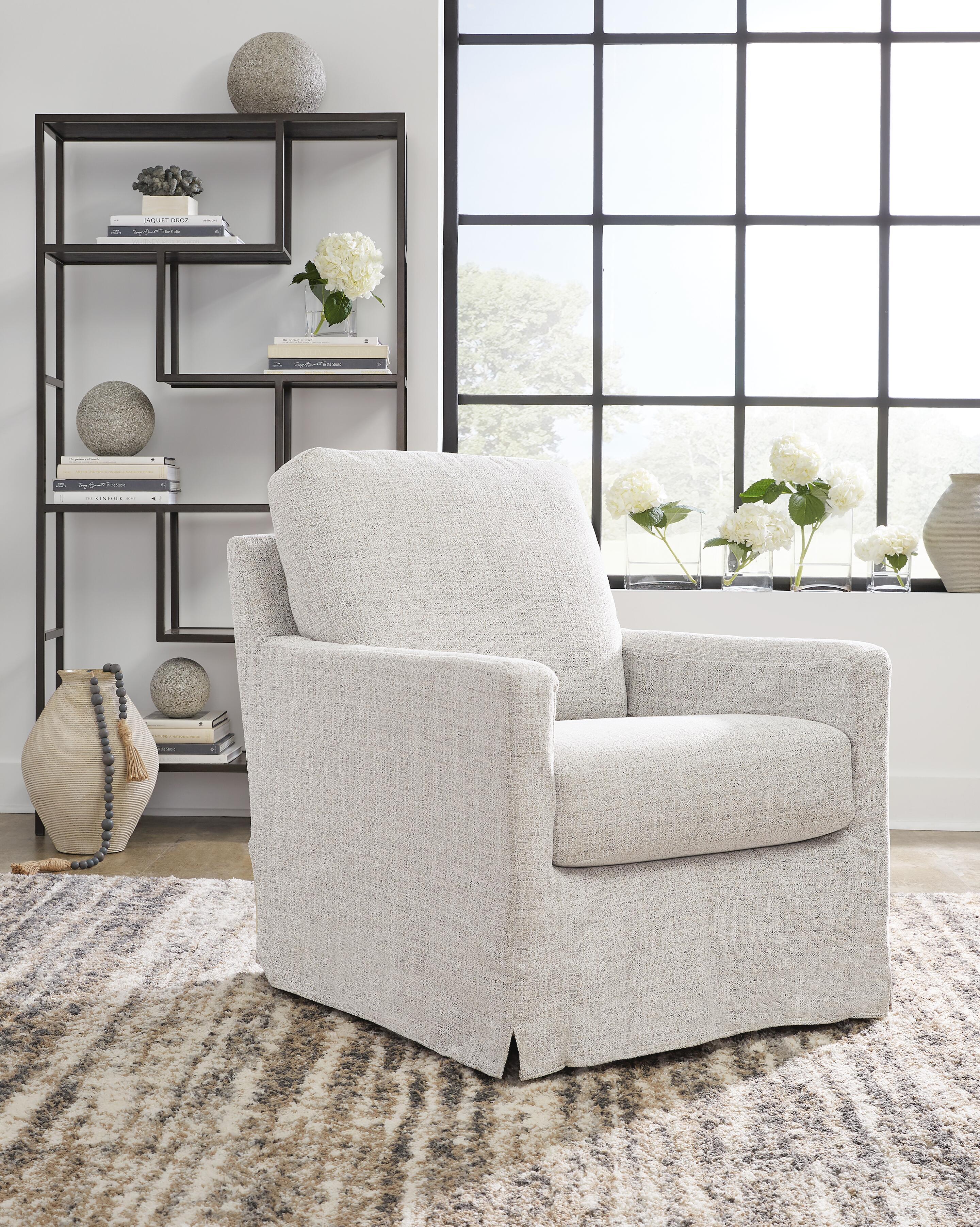 Dar Furniture - Ashley Furniture - Nenana Next-Gen Nuvella Swivel Glider Accent Chair - Swivel Glider Accent Chair / Stone - A3000644