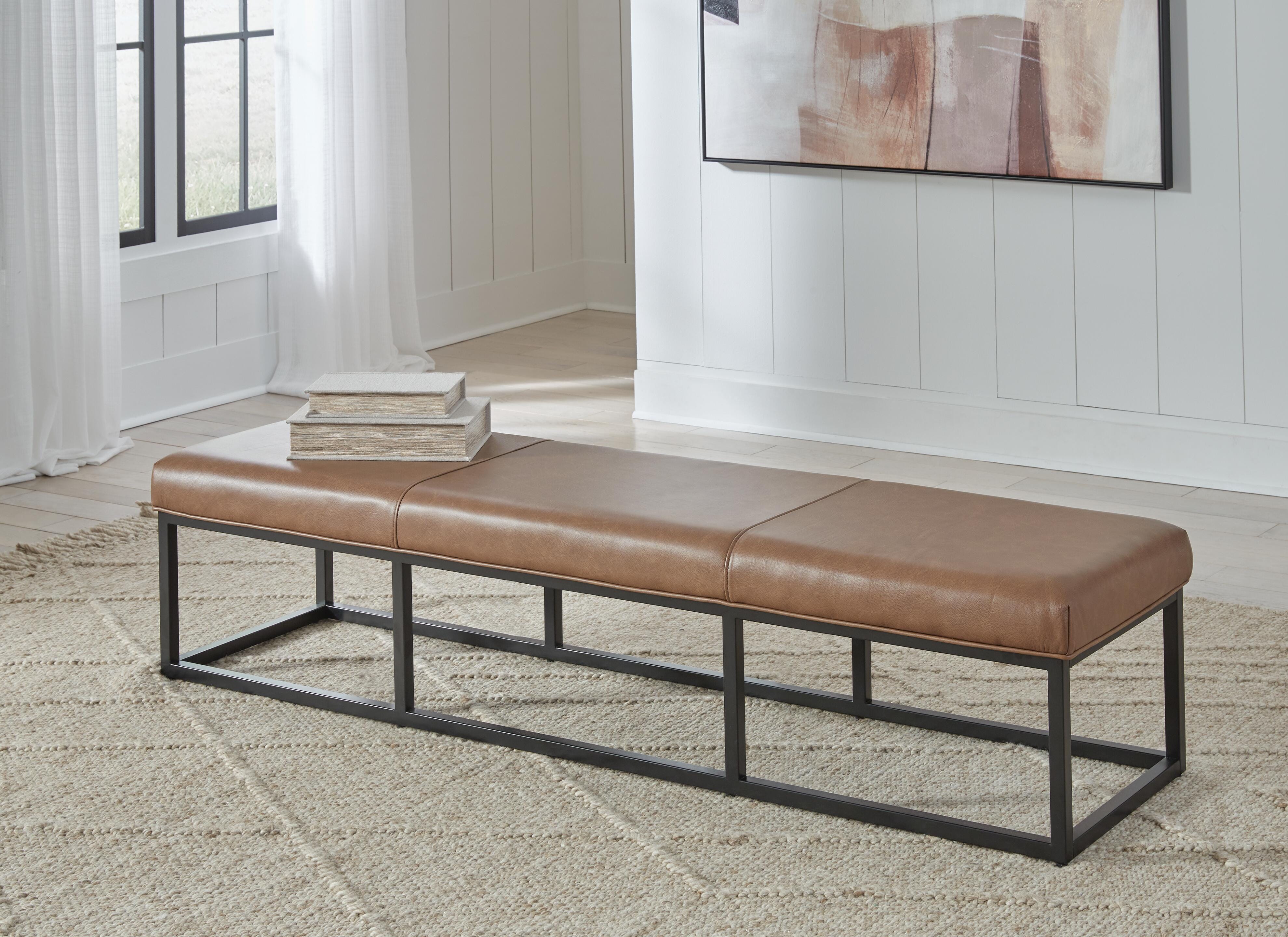 Dar Furniture - Ashley Furniture - Joston Accent Bench - Accent Bench / Caramel / 71"W x 19"D x 16"H - A3000693