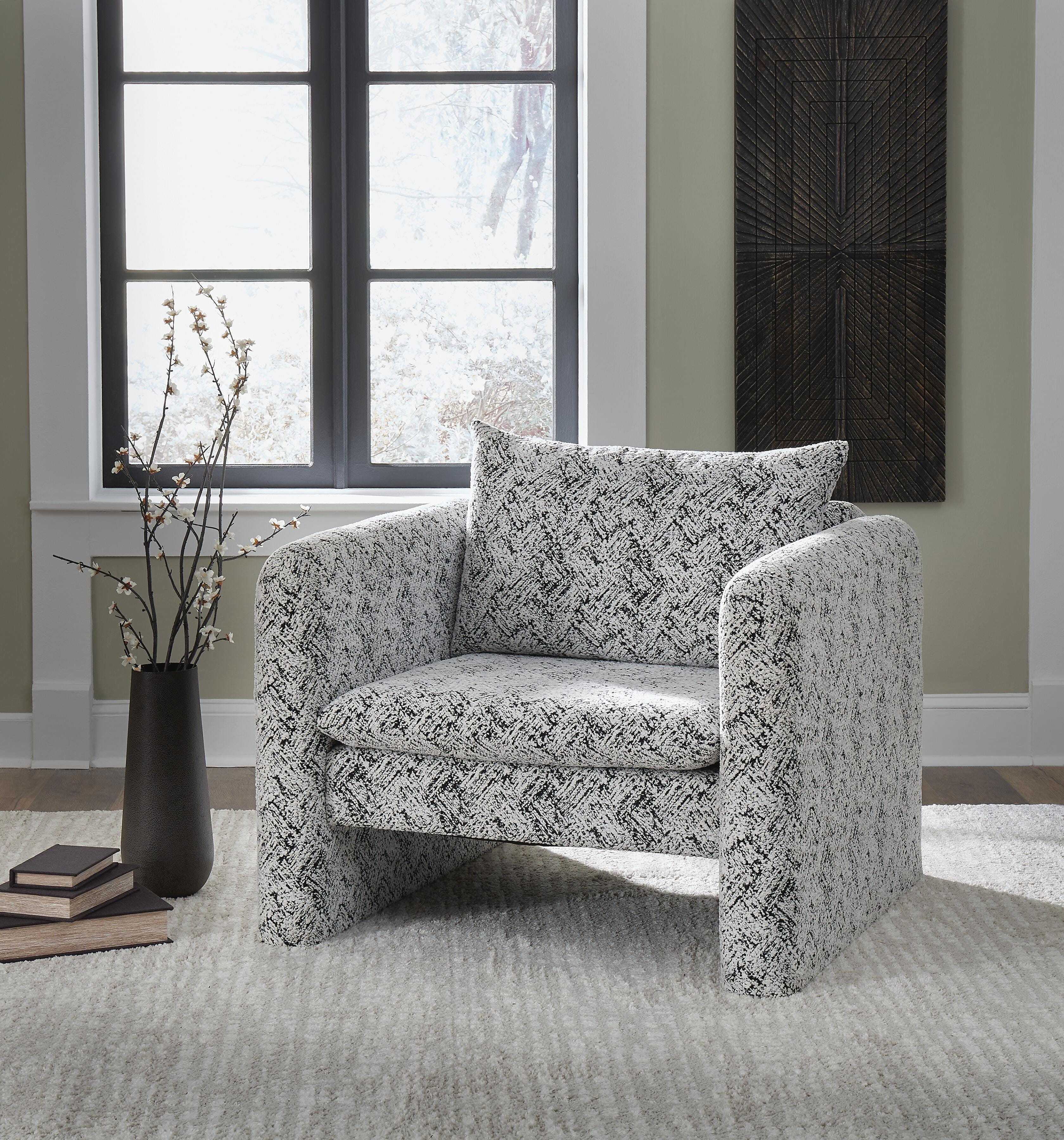 Dar Furniture - Ashley Furniture - Kenbell Accent Chair - Accent Chair / Black/White - A3000705