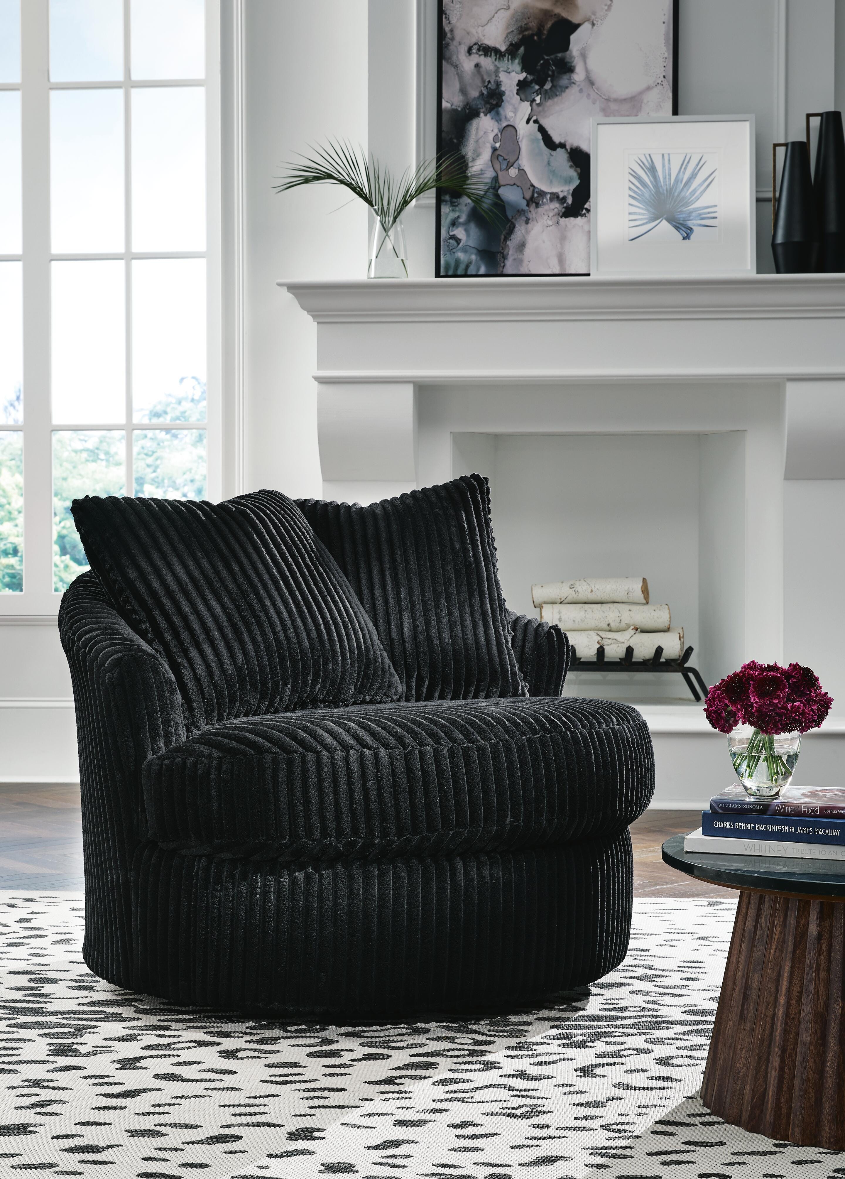 Dar Furniture - Ashley Furniture - Gramwell Swivel Accent Chair - Swivel Accent Chair / Onyx - A3000725