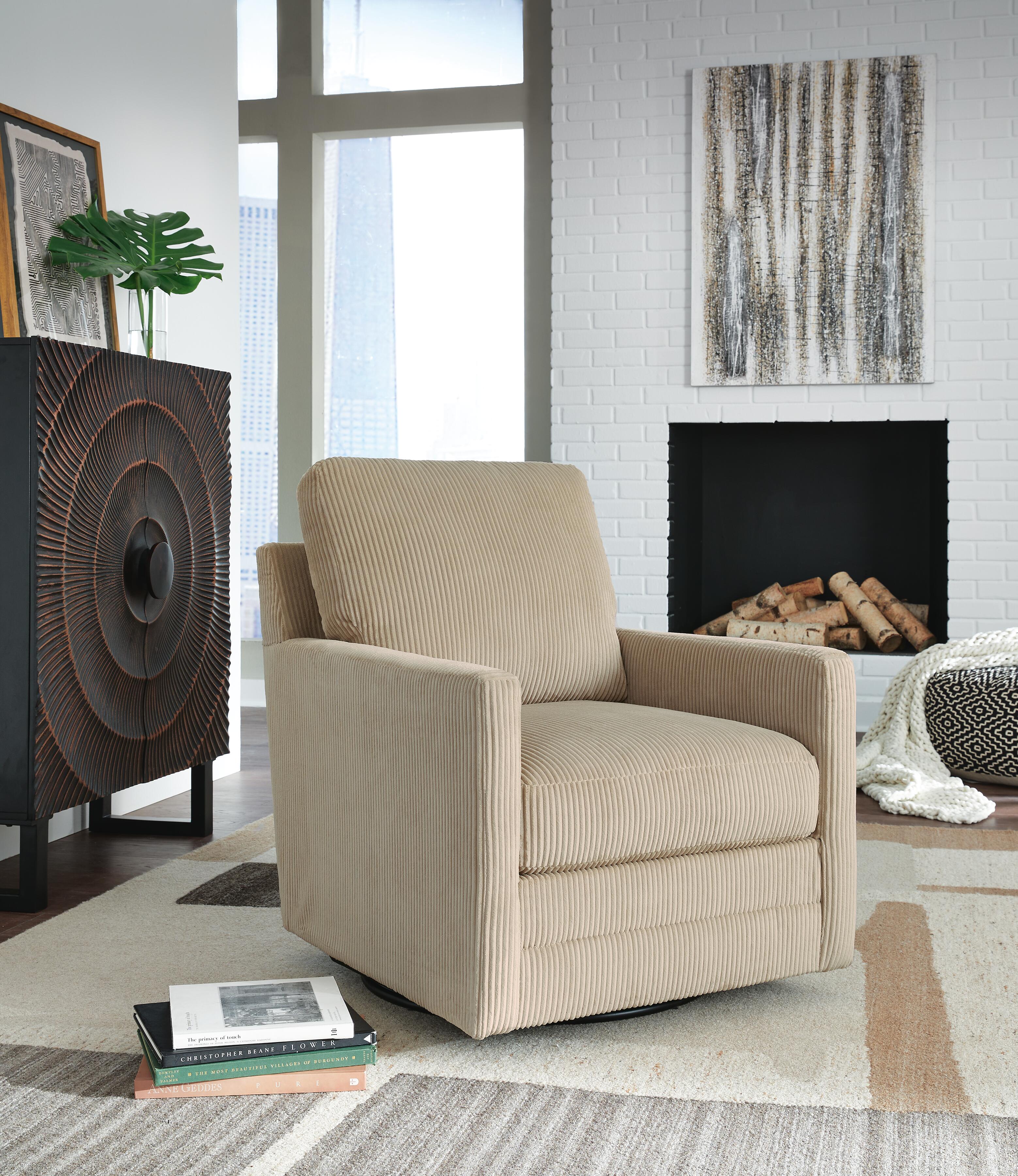 Dar Furniture - Ashley Furniture - Icaman Swivel Accent Chair - Swivel Accent Chair / Sand - A3000728