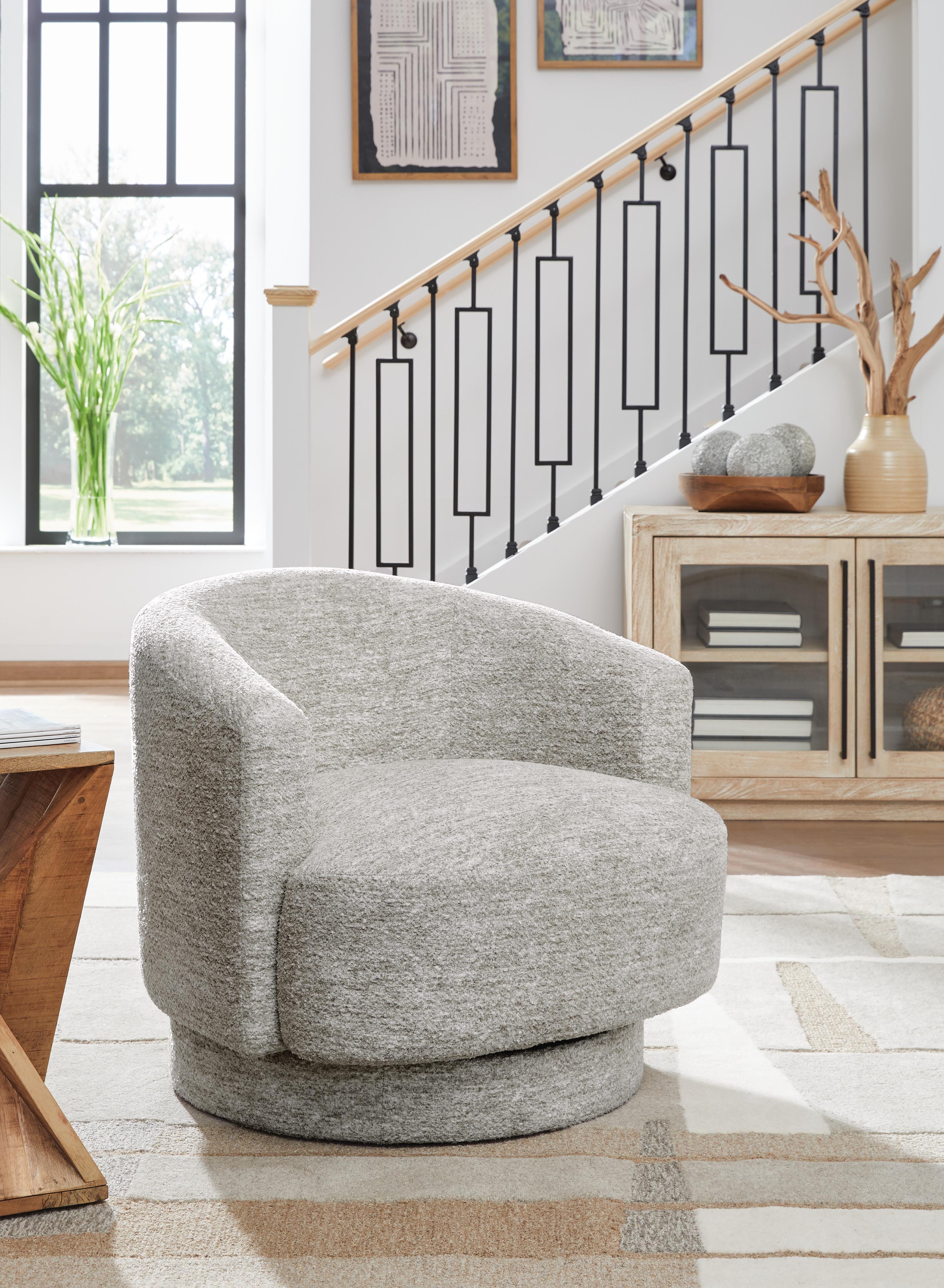 Dar Furniture - Ashley Furniture - Wardsor Swivel Accent Chair - Swivel Accent Chair / Stone - A3000731