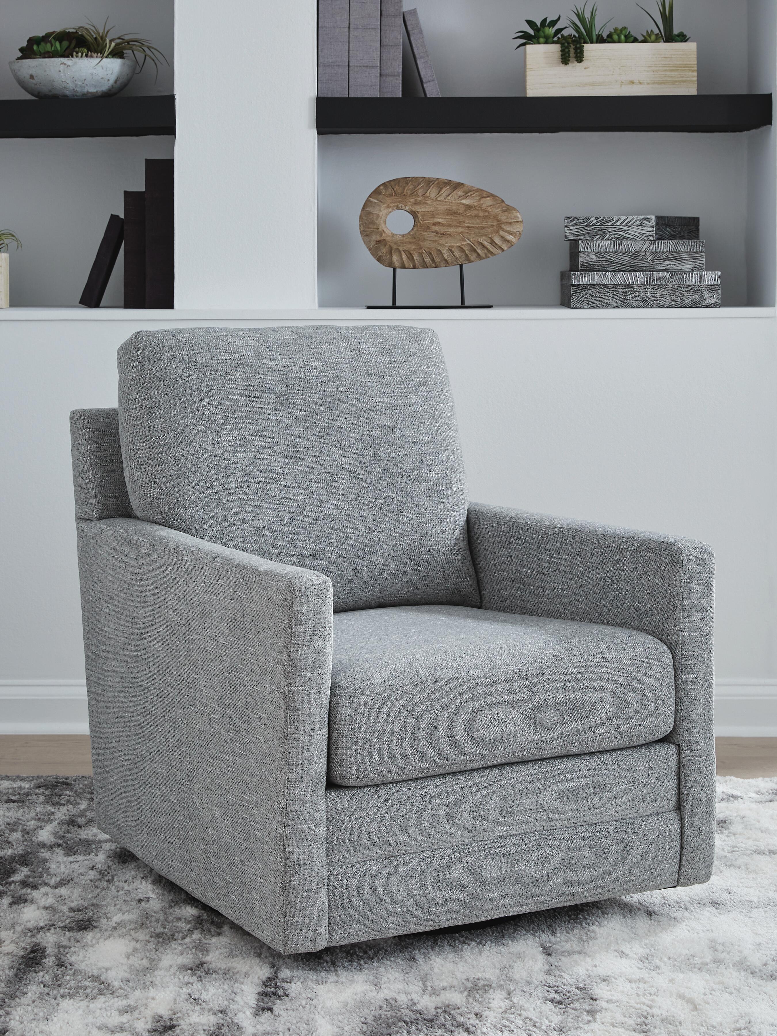 Dar Furniture - Ashley Furniture - Freybourne Next-Gen Nuvella Swivel Accent Chair - Swivel Accent Chair / Pewter - A3000737