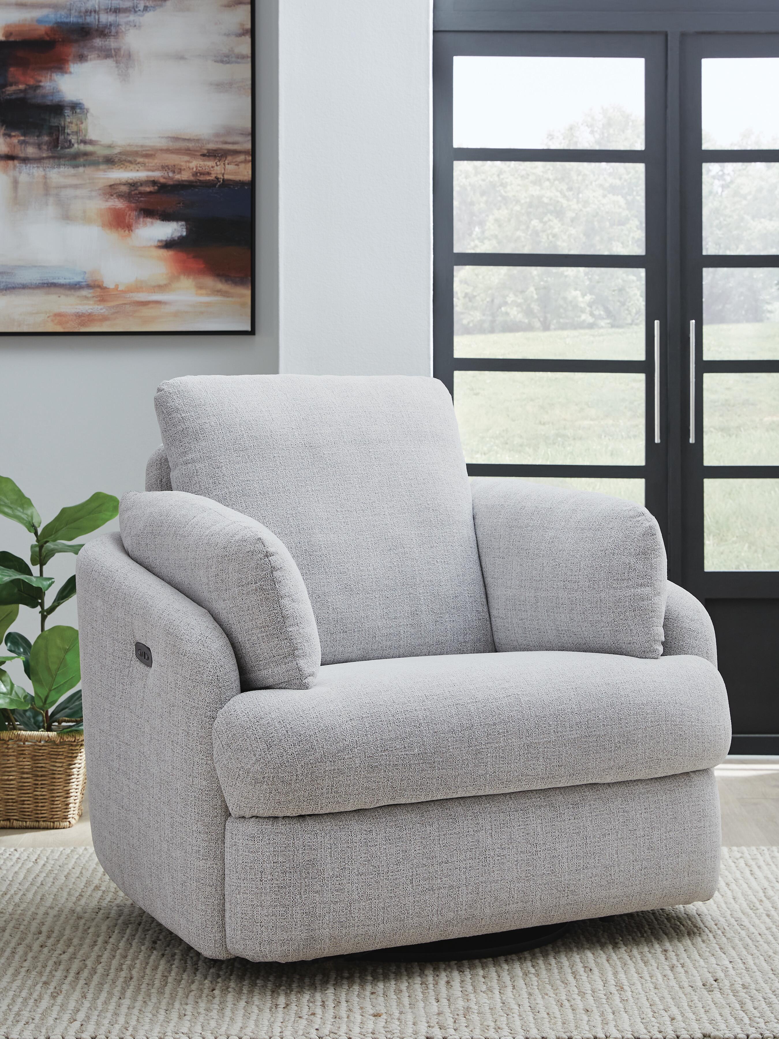 Dar Furniture - Ashley Furniture - Alainmont Next-Gen Nuvella Swivel Power Recliner - Swivel Power Recliner / Stone - A3000739
