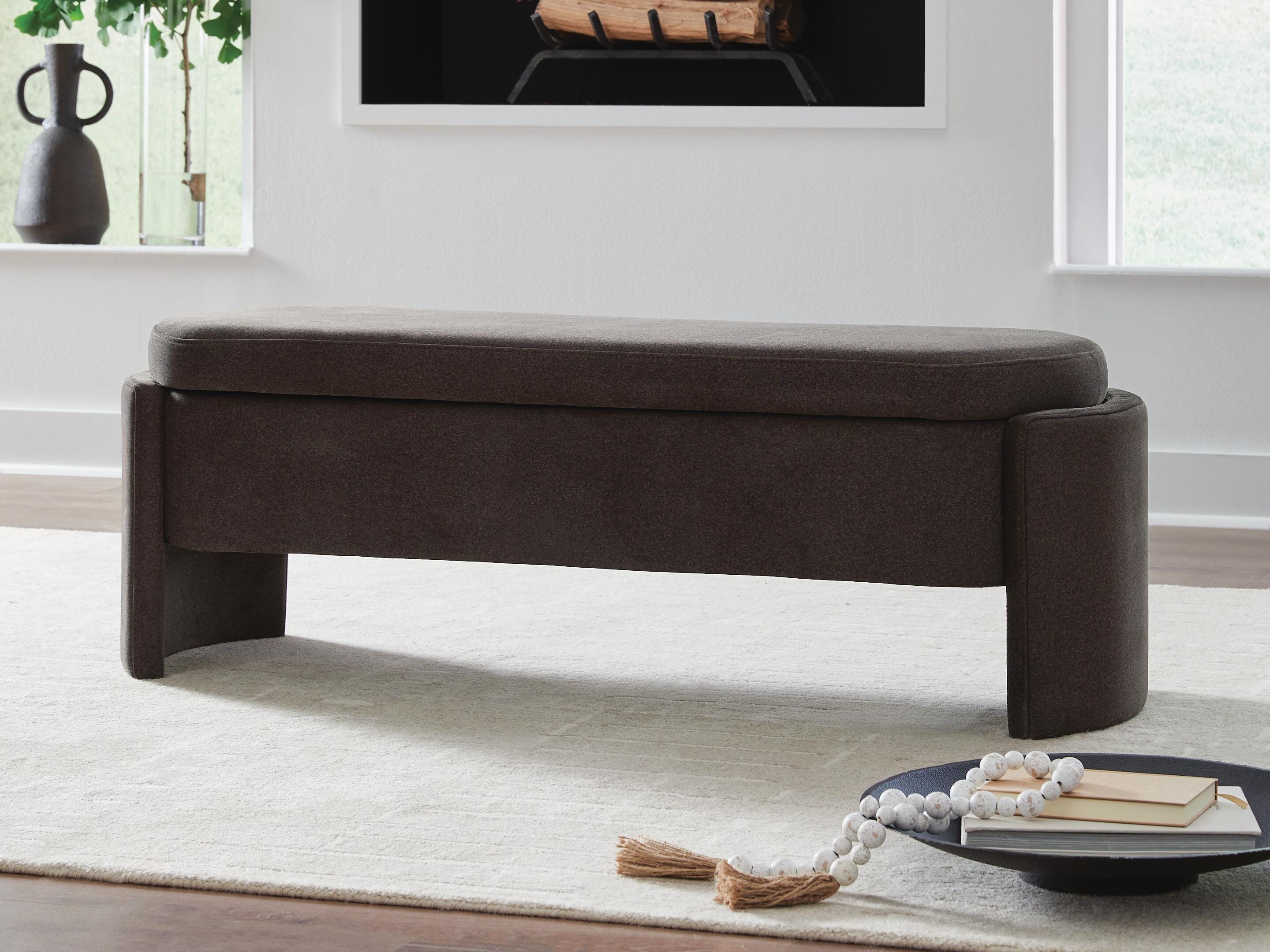 Dar Furniture - Ashley Furniture - Vavuniya Storage Bench - Storage Bench / Brown / 56"W x 18"D x 19"H - A3000750