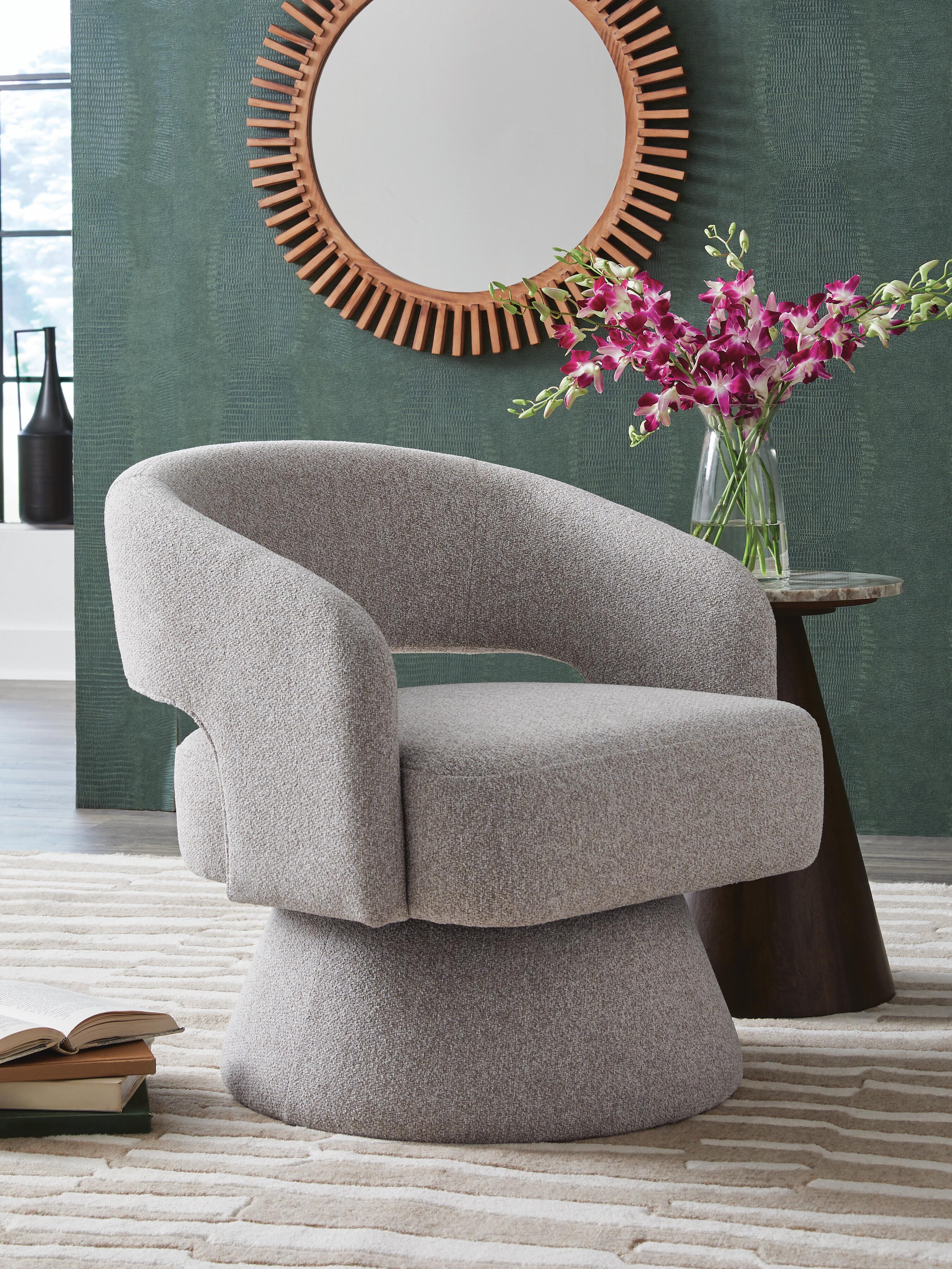 Dar Furniture - Ashley Furniture - Nashkins Swivel Accent Chair - Swivel Accent Chair / Pebble - A3000757