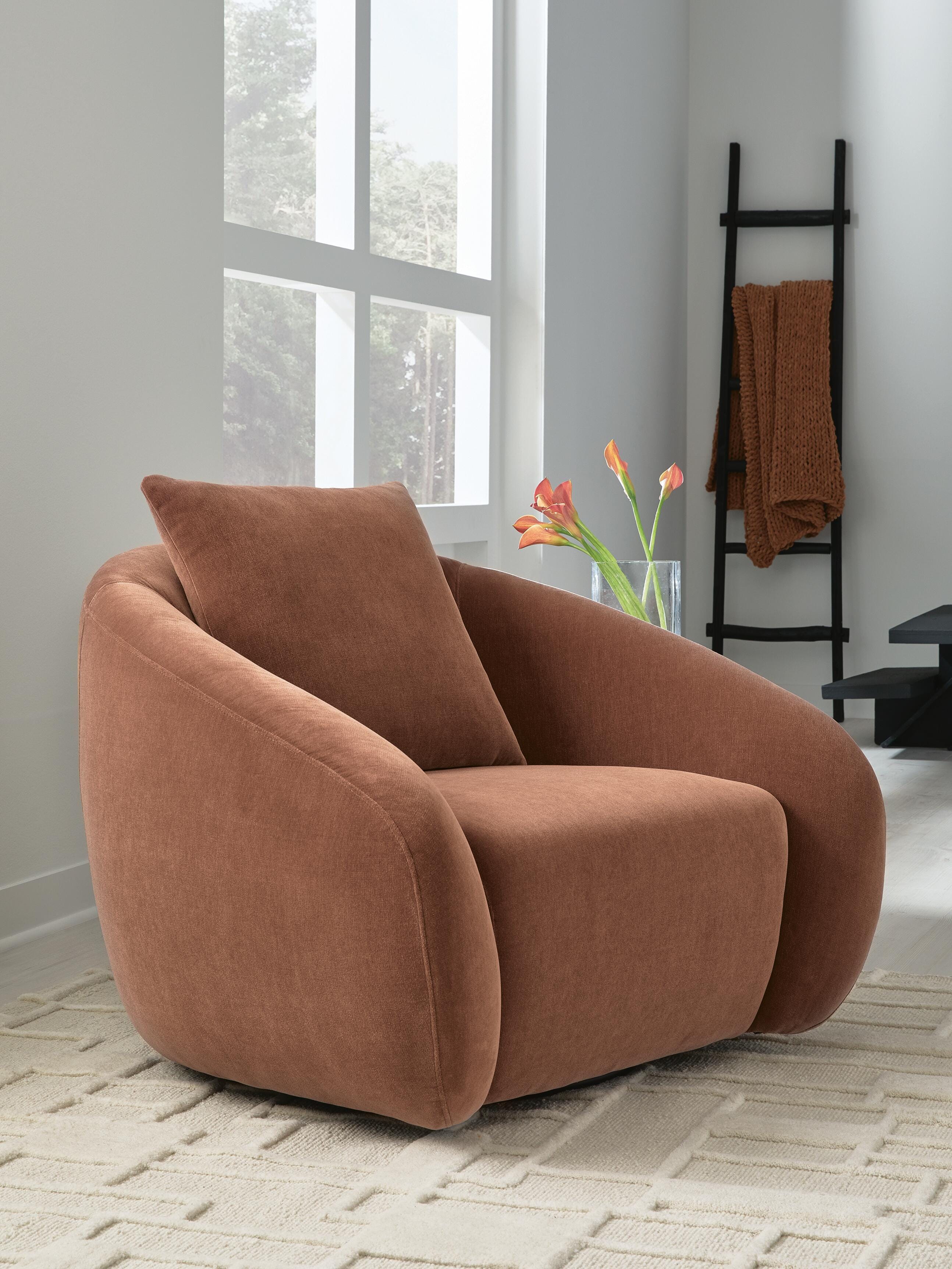 Dar Furniture - Ashley Furniture - Yahya Swivel Accent Chair - Swivel Accent Chair / Sienna - A3000780