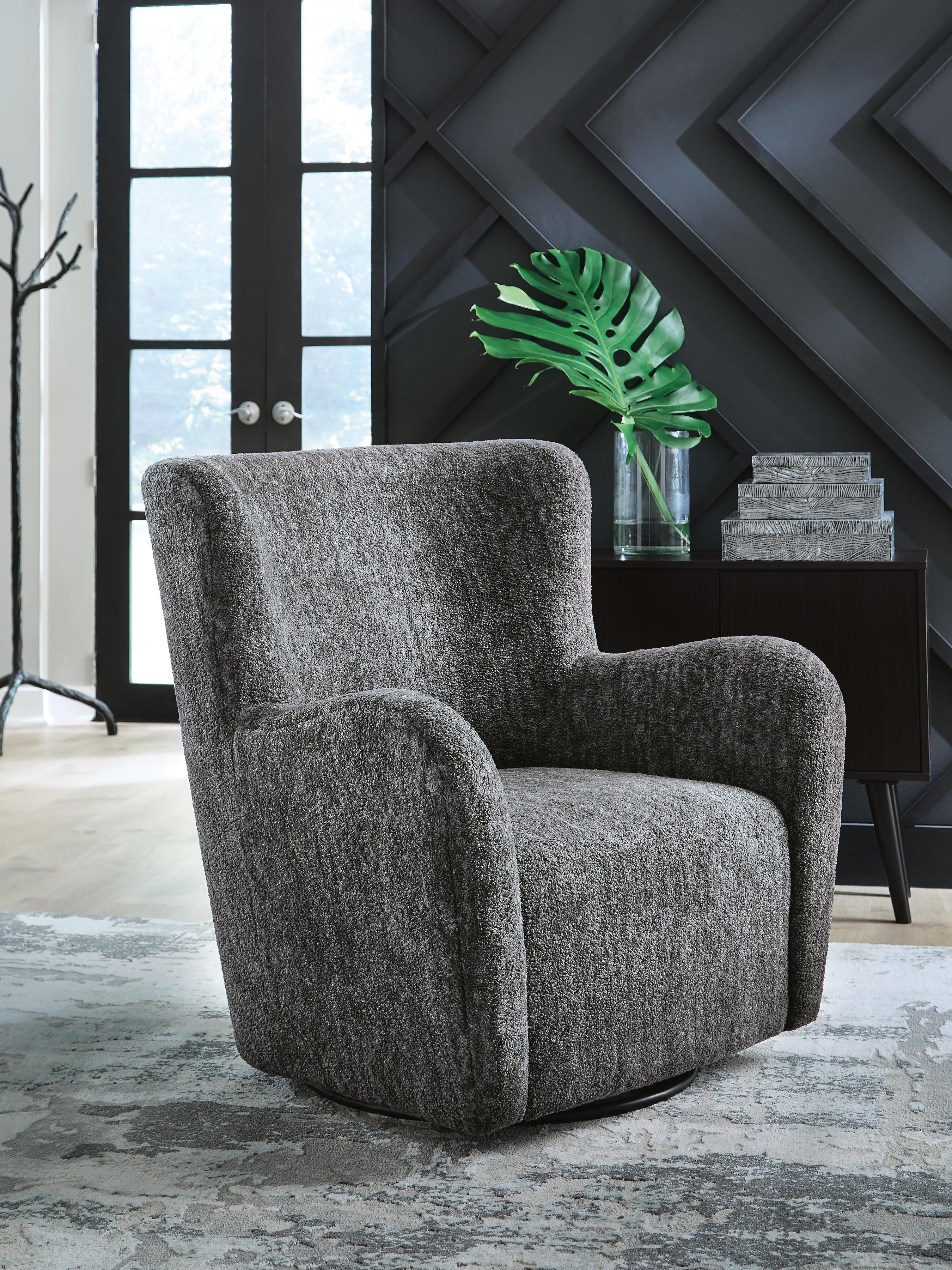 Dar Furniture - Ashley Furniture - Rowenburg Swivel Glider Accent Chair - Swivel Glider Accent Chair / Heather Charcoal - A3000796