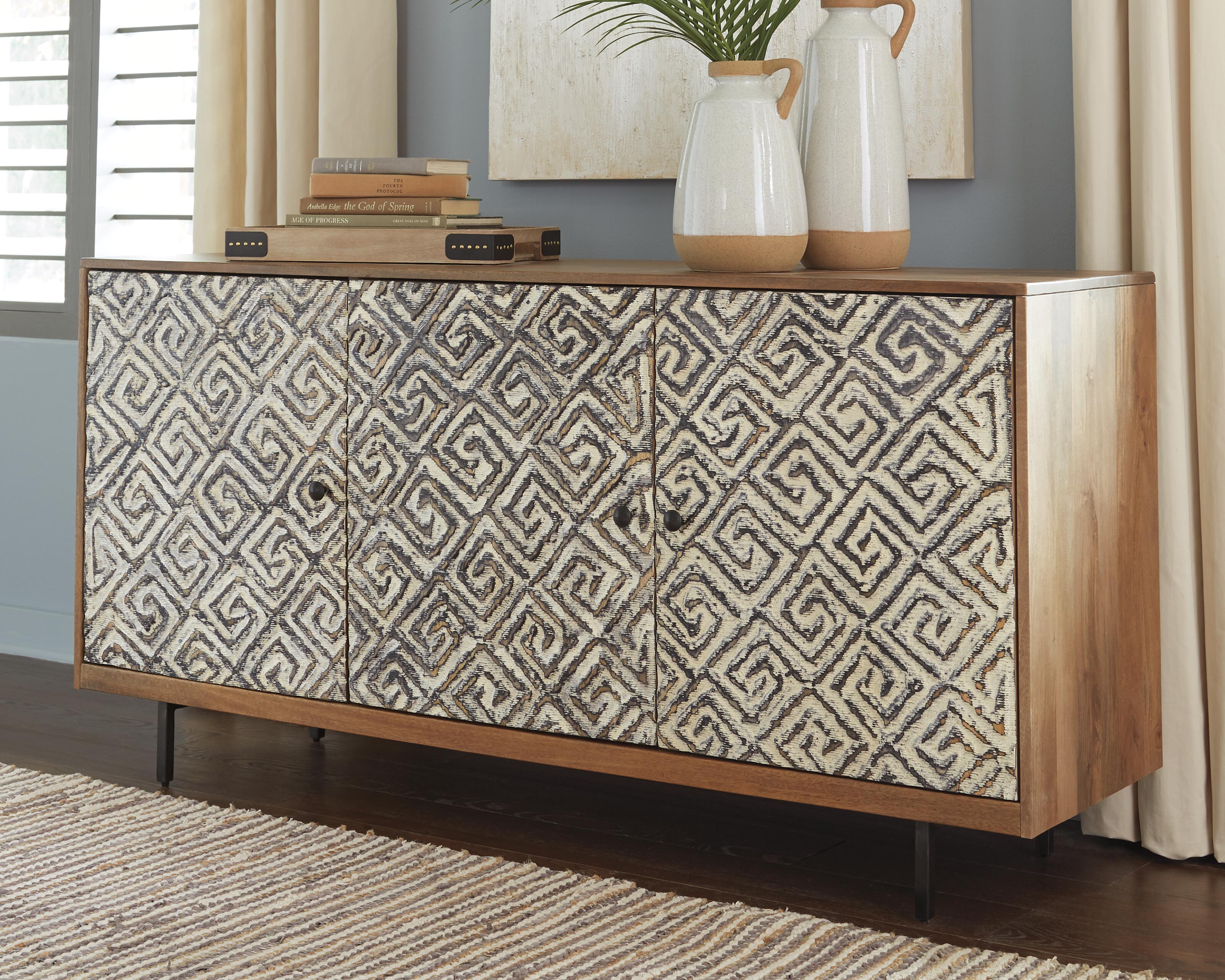 Dar Furniture - Ashley Furniture - Kerrings Accent Cabinet - Accent Cabinet / Brown/Black/White - A4000258