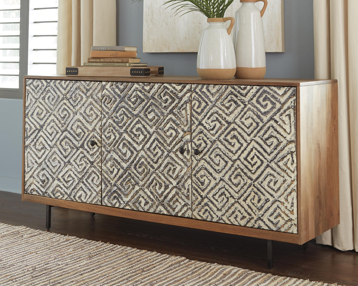 Dar Furniture - Ashley Furniture - Kerrings Accent Cabinet - Accent Cabinet / Brown/Black/White - A4000258