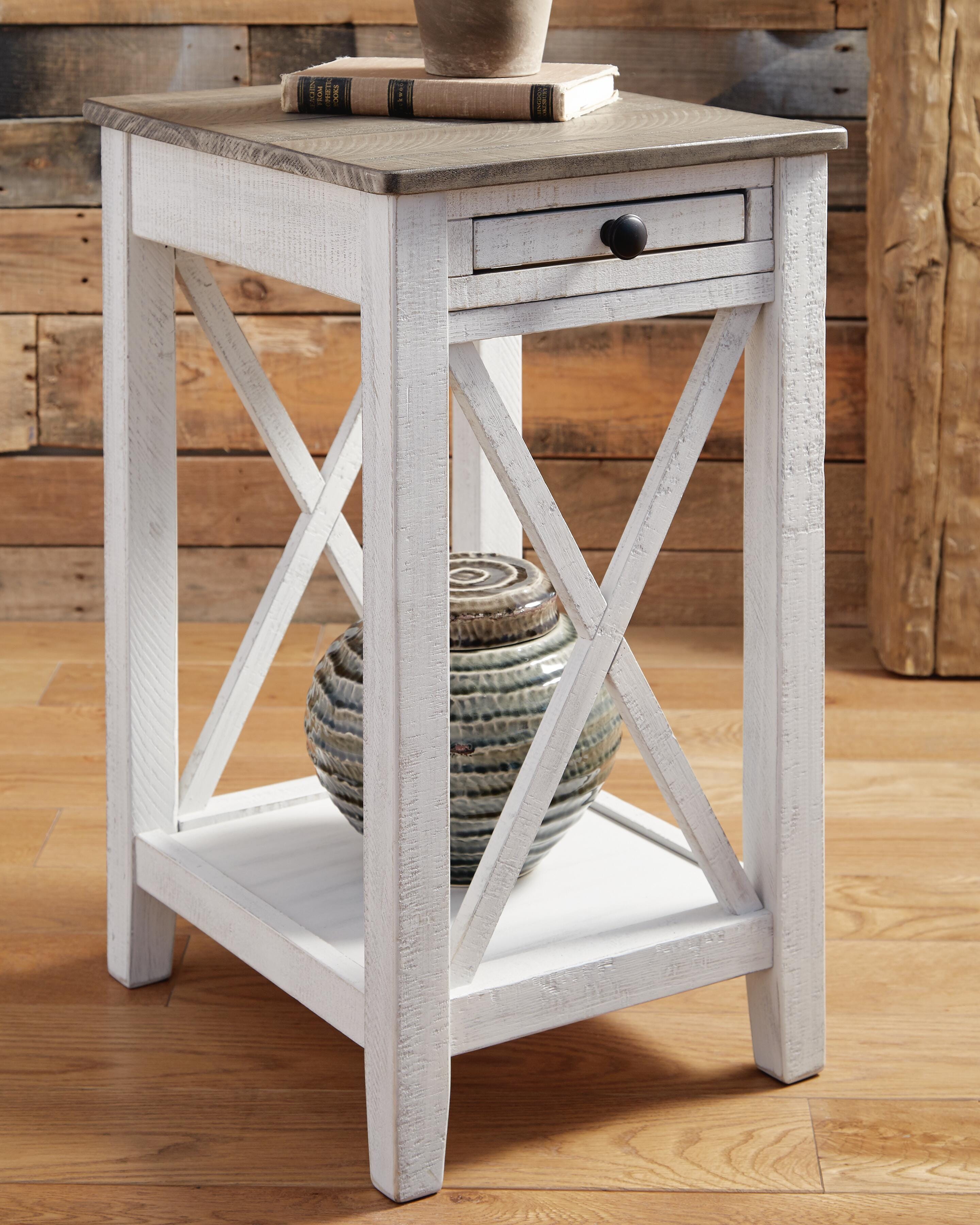 Dar Furniture - Ashley Furniture - Adalane Accent Table - Accent Table / White/Gray - A4000374