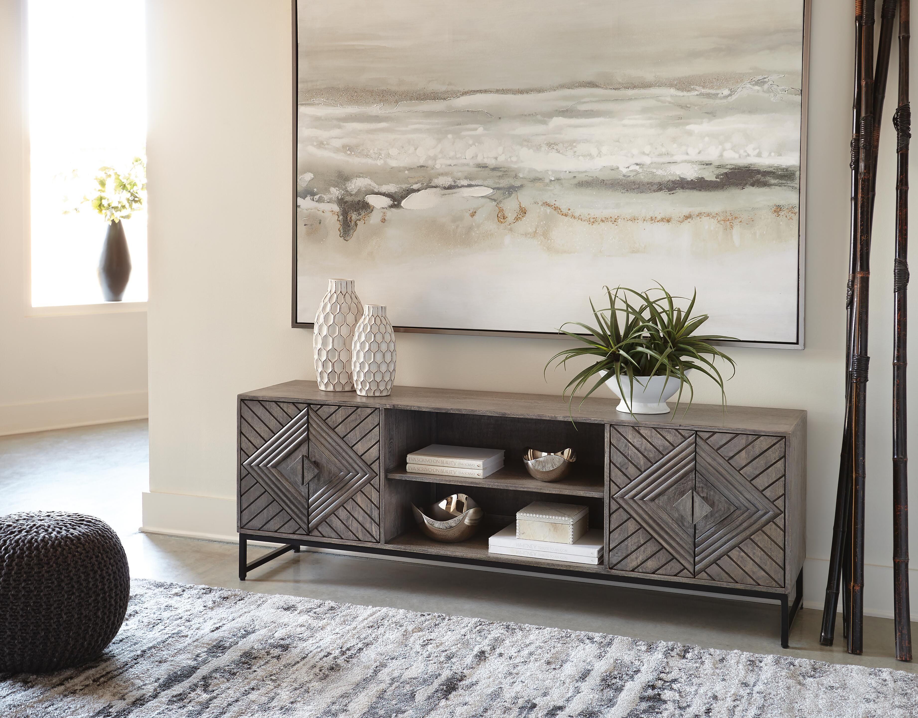 Dar Furniture - Ashley Furniture - Treybrook Accent Cabinet - Accent Cabinet / Distressed Gray - A4000512