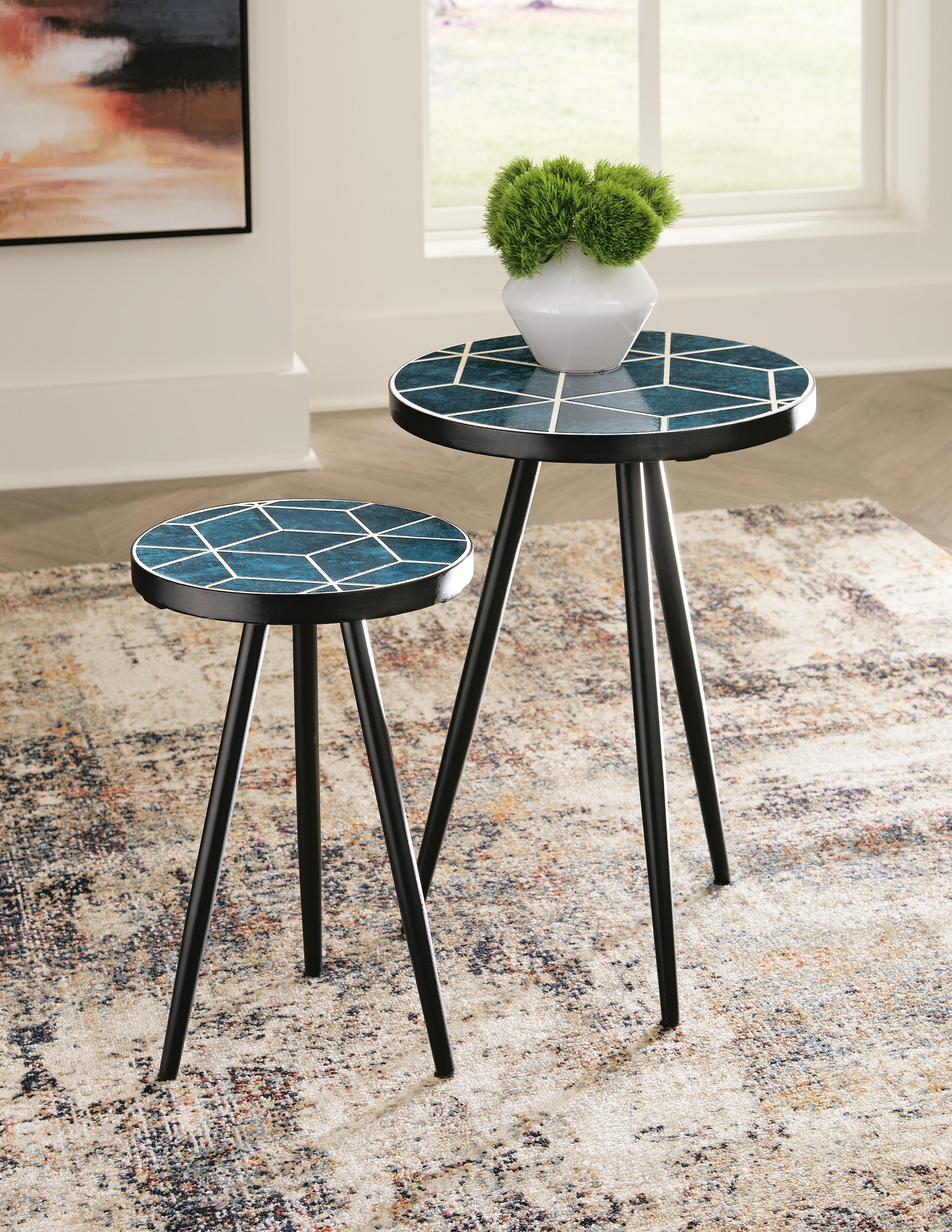 Dar Furniture - Ashley Furniture - Clairbelle Accent Table (Set of 2) - Accent Table (Set of 2) / Teal - A4000523