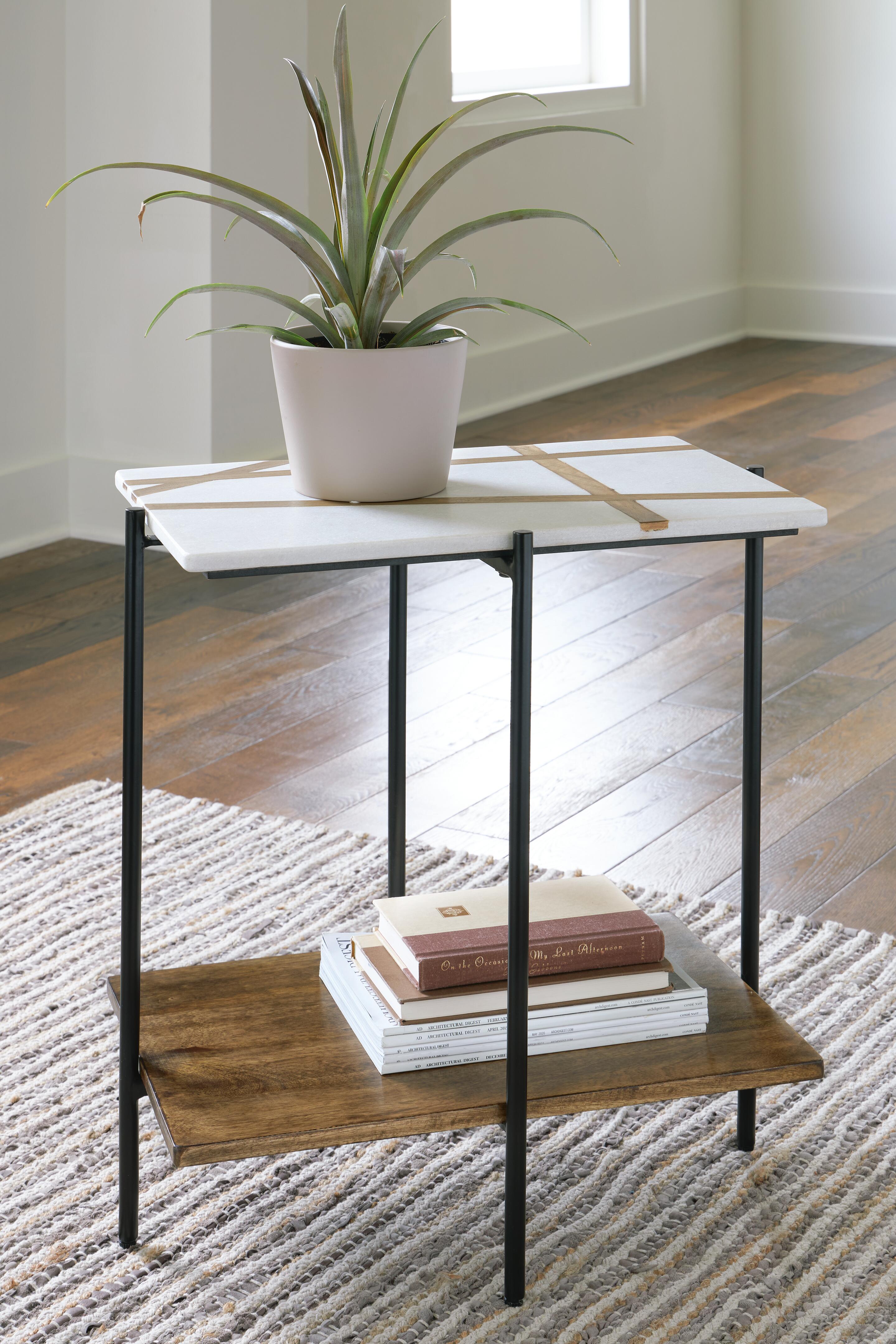 Dar Furniture - Ashley Furniture - Braxmore Accent Table - Accent Table / White/Light Brown - A4000525