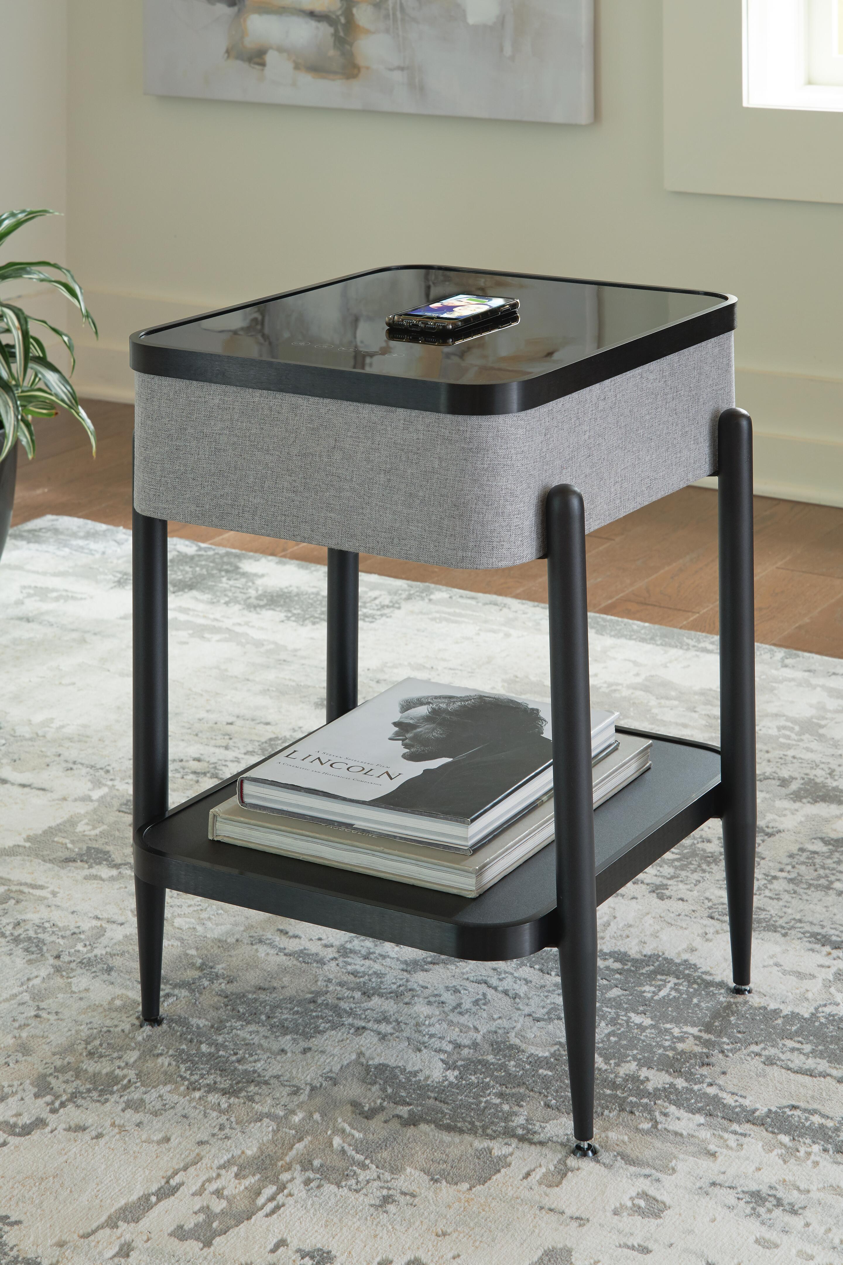 Dar Furniture - Ashley Furniture - Jorvalee Accent Table with Speaker - Accent Table with Speaker / Gray/Black - A4000550