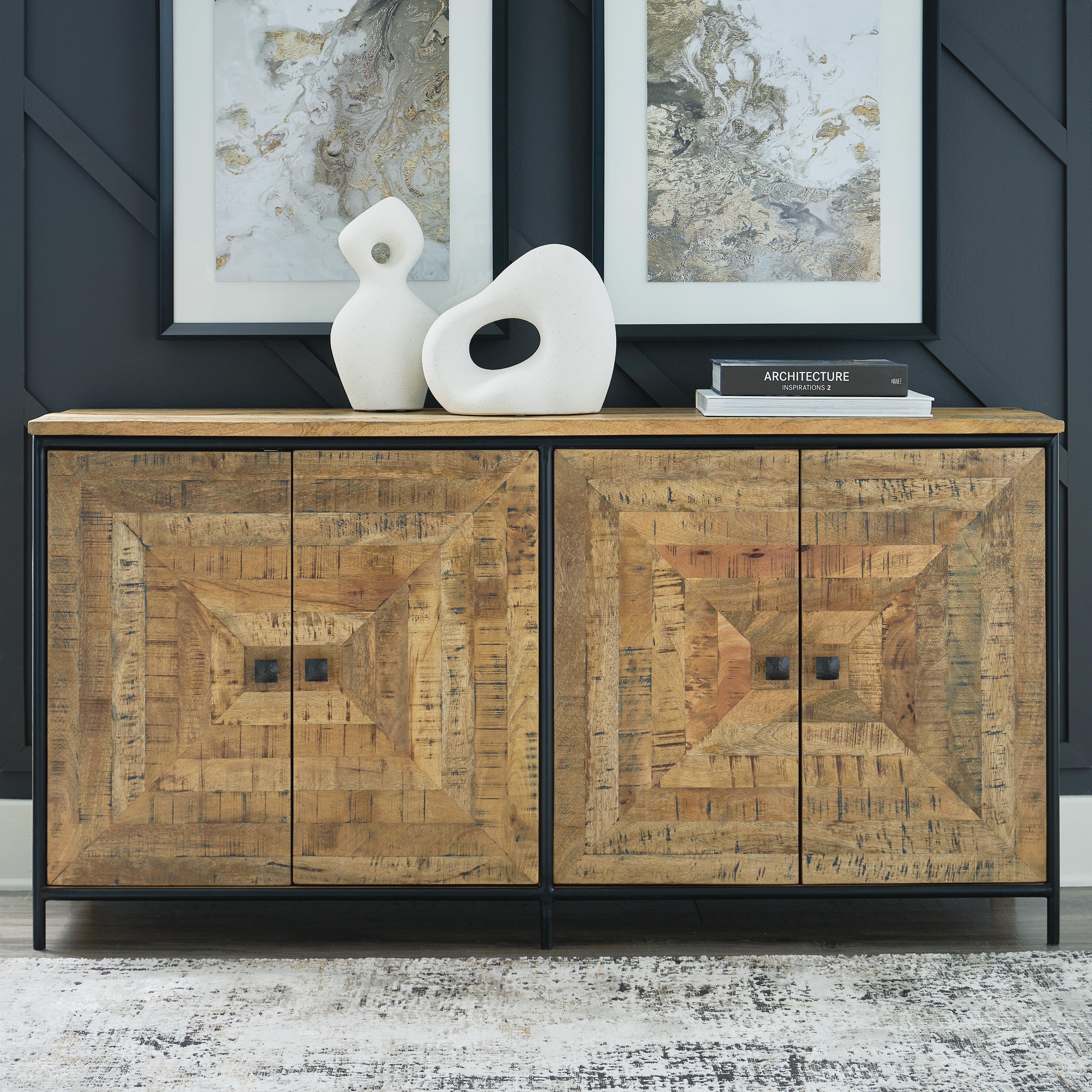 Dar Furniture - Ashley Furniture - Camney Accent Cabinet - Accent Cabinet / Brown/Black - A4000581