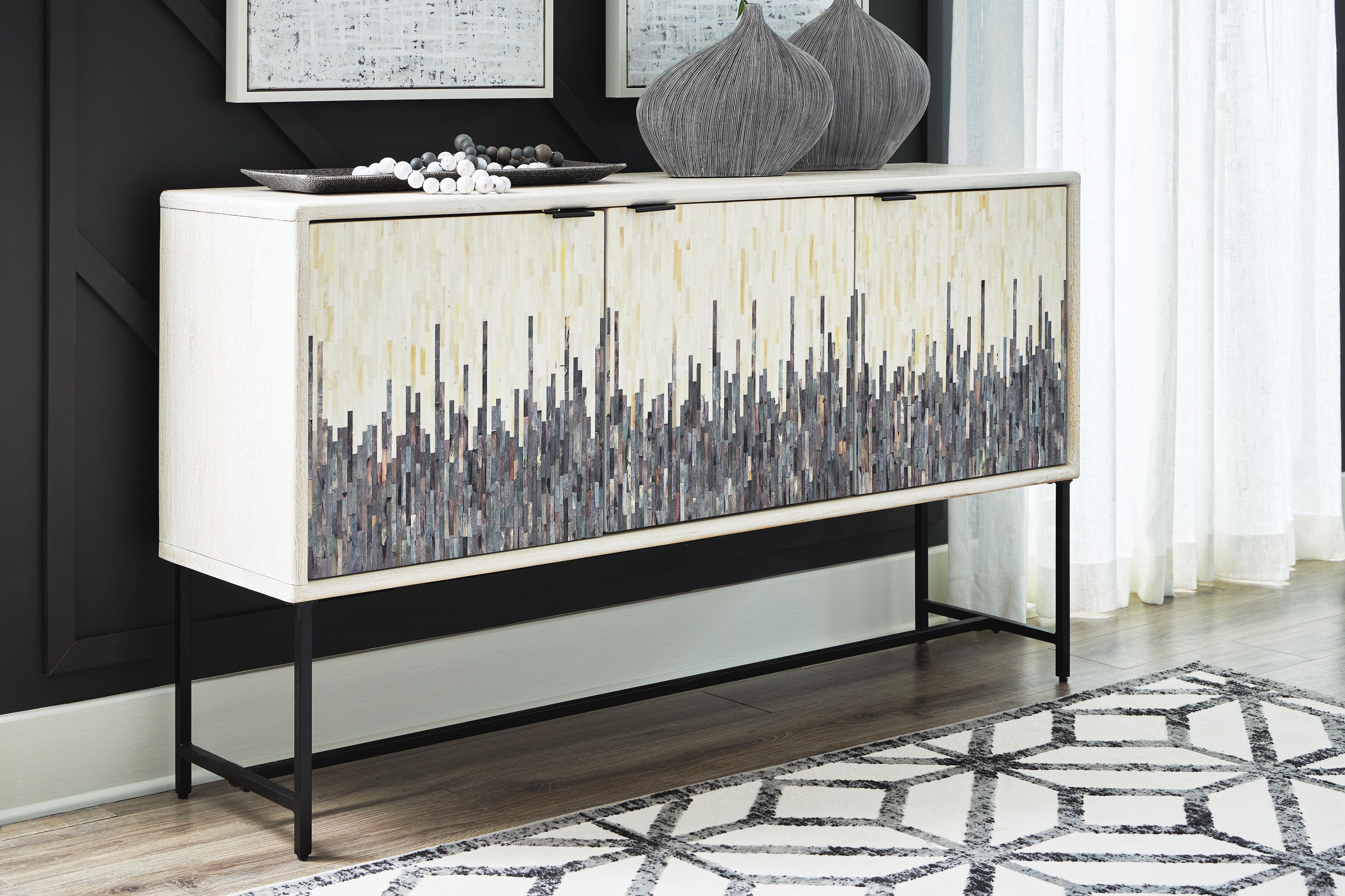 Dar Furniture - Ashley Furniture - Freyton Accent Cabinet - Accent Cabinet / White/Gray - A4000582