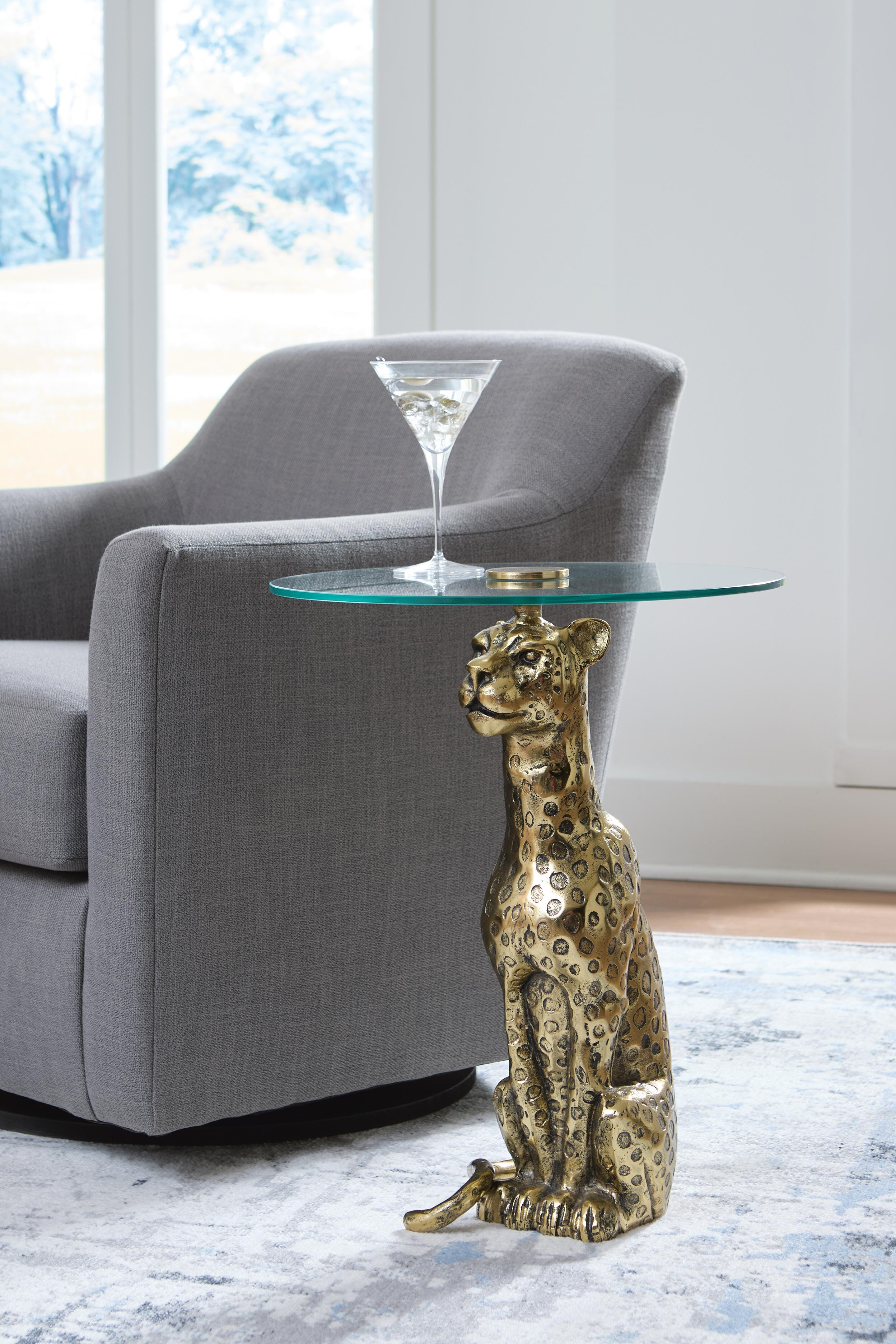 Dar Furniture - Ashley Furniture - Vallain Accent Table - Accent Table / Antique Gold Finish - A4000605