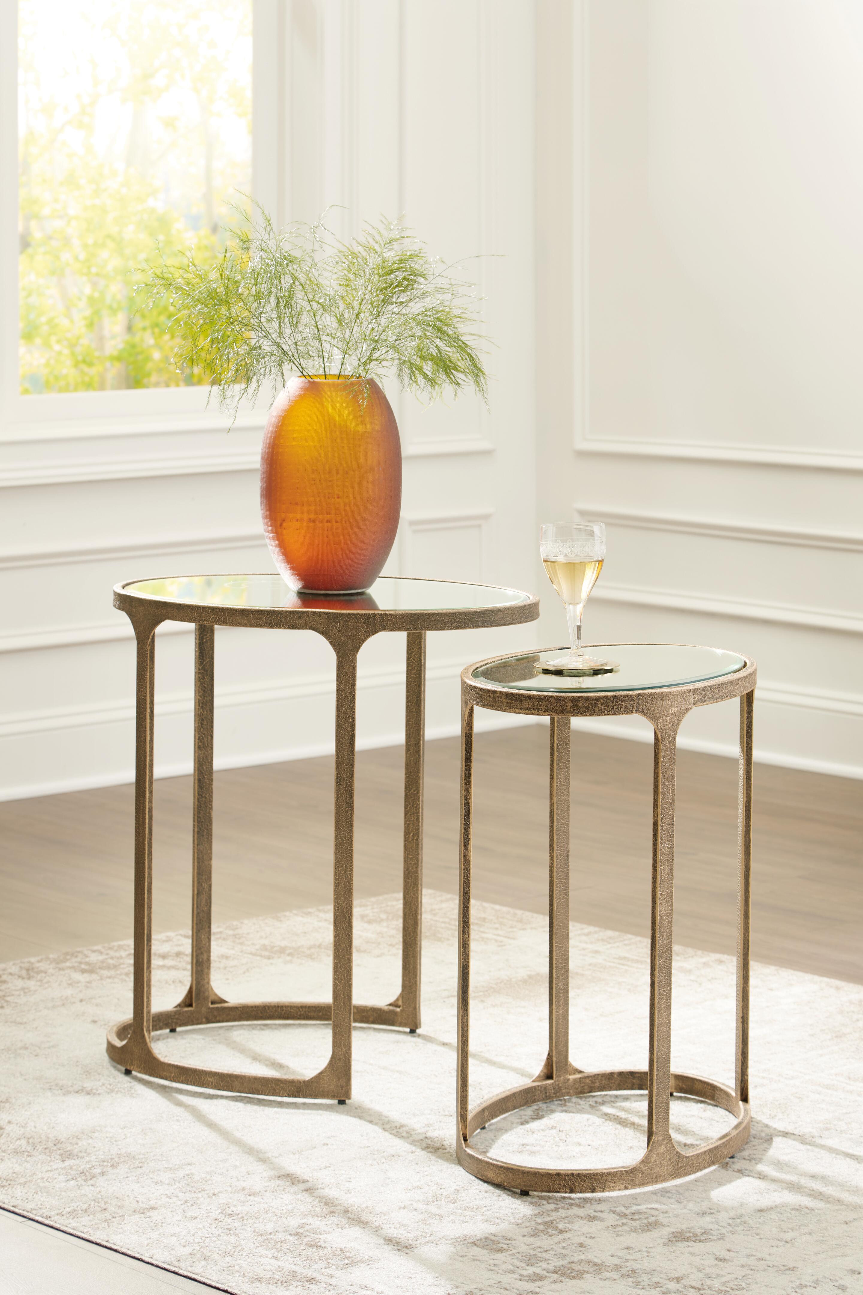Dar Furniture - Ashley Furniture - Irmaleigh Accent Table (Set of 2) - Accent Table Set (Set of 2) / Antique Gold Finish - A4000624