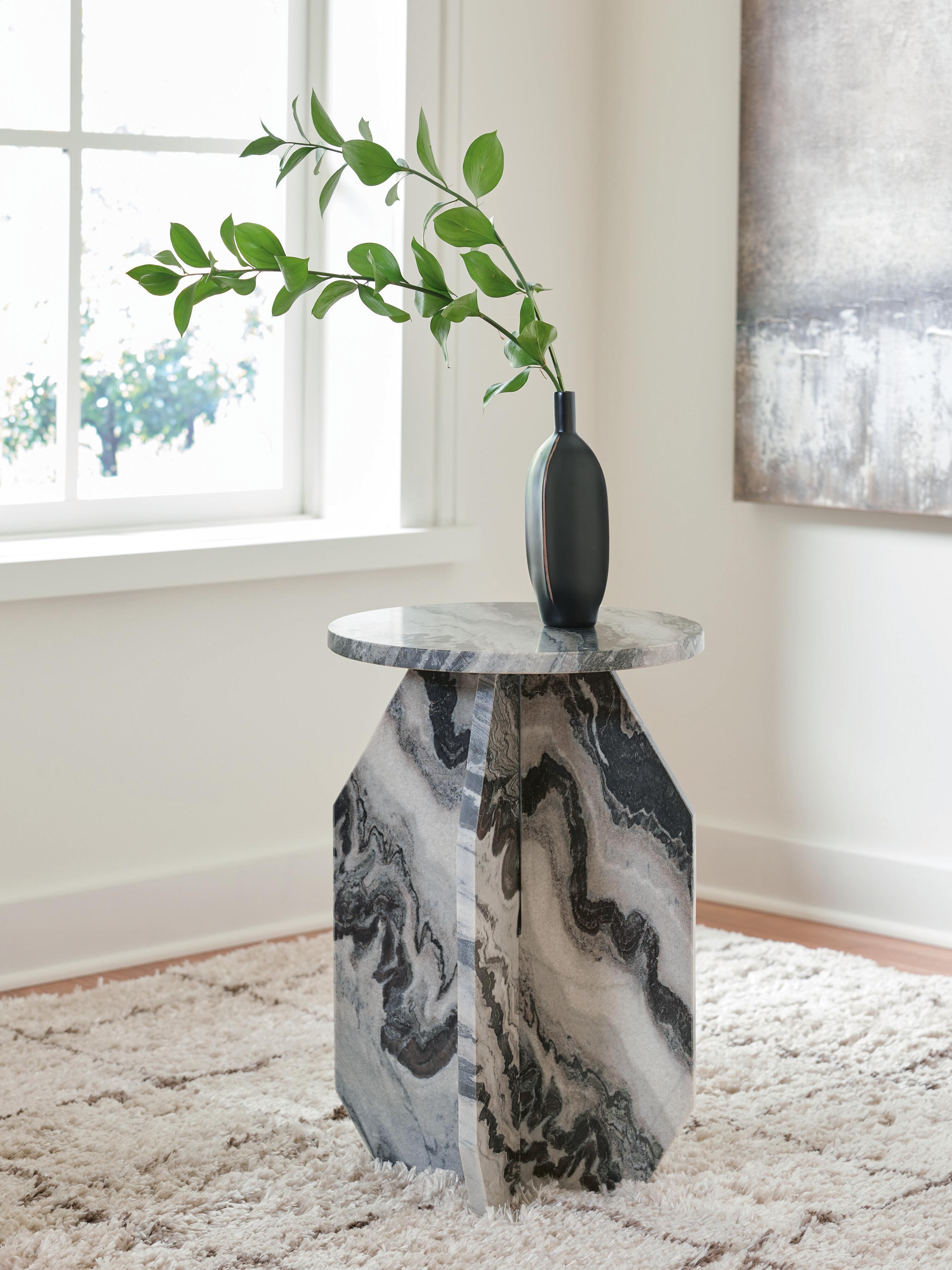 Dar Furniture - Ashley Furniture - Wrenlane Accent Table - Accent Table / Black/White/Taupe - A4000646