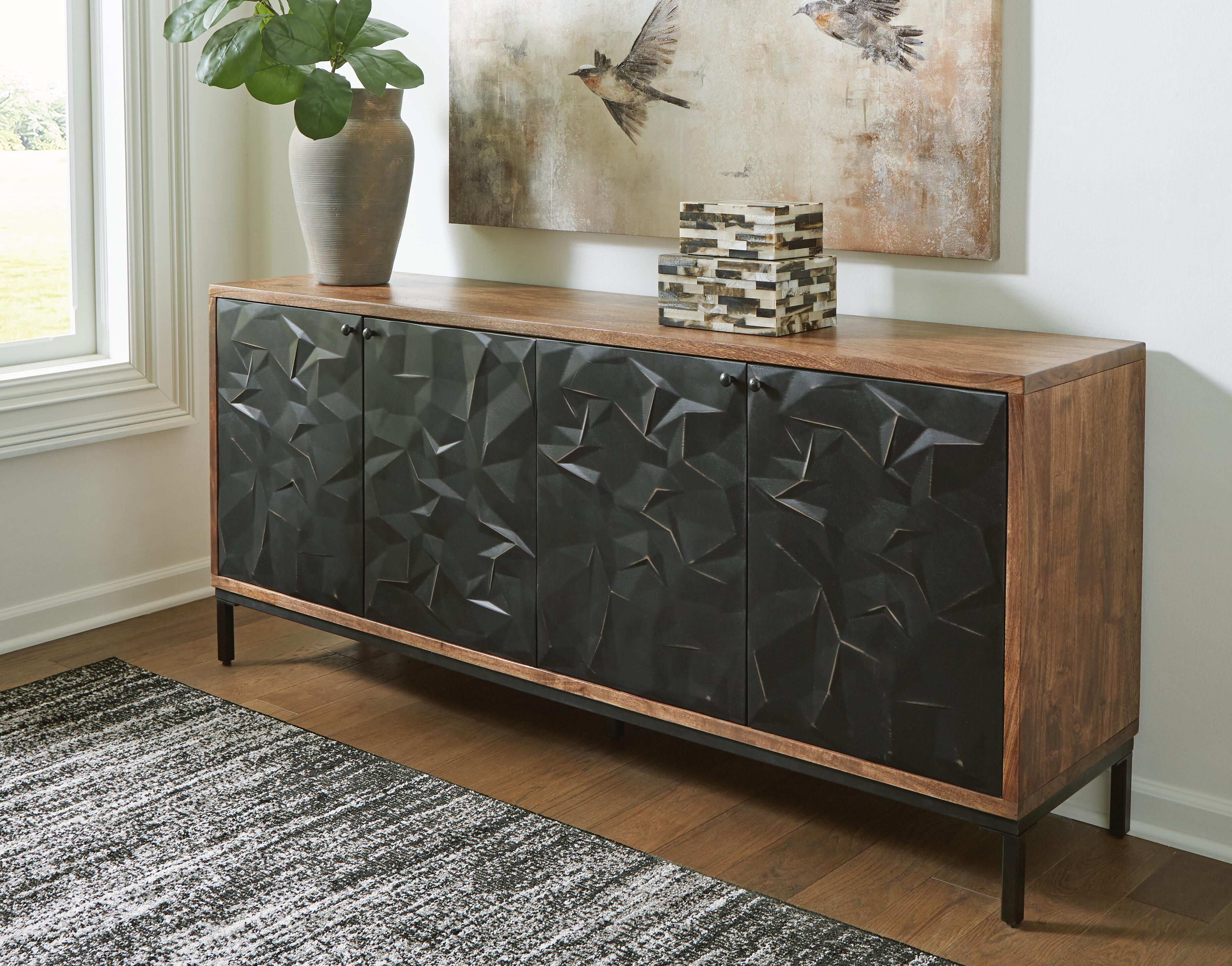 Dar Furniture - Ashley Furniture - Dorannby Accent Cabinet - Accent Cabinet / Black/Brown - A4000649